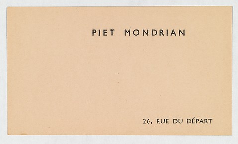 Image for Piet Mondrian, calling card