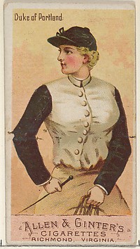 Image for Duke of Portland, from the Racing Colors of the World series (N22a) for Allen &amp; Ginter Cigarettes