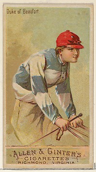 Image for Duke of Beaufort, from the Racing Colors of the World series (N22a) for Allen &amp; Ginter Cigarettes