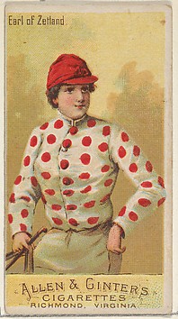 Image for Earl of Zetland, from the Racing Colors of the World series (N22a) for Allen &amp; Ginter Cigarettes