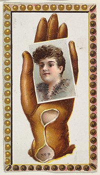 Image for Card Number 9, cut-out from banner advertising the Opera Gloves series (G29) for Allen &amp; Ginter Cigarettes