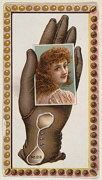 Image for Card Number 23, cut-out from banner advertising the Opera Gloves series (G29) for Allen &amp; Ginter Cigarettes