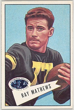 Image for Ray Mathews, Pittsburgh Steelers, from the Bowman Football series (R407-4) issued by Bowman Gum
