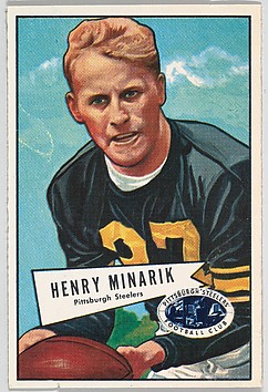 Image for Henry Minarik, Pittsburgh Steelers, from the Bowman Football series (R407-4) issued by Bowman Gum