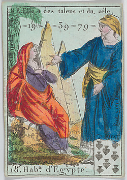 Hab.ts d'Egypte from playing cards "Jeu d'Or", Anonymous, French, 18th century  French, Etching and hand coloring (watercolor)