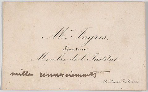 Image for J.A.D. Ingres, calling card