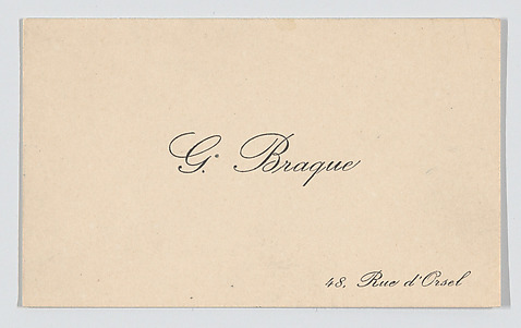 Image for Georges Braque, calling card