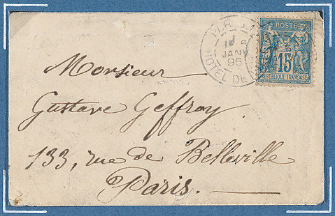 Paul Cézanne, calling card envelope, Anonymous, Pen and ink