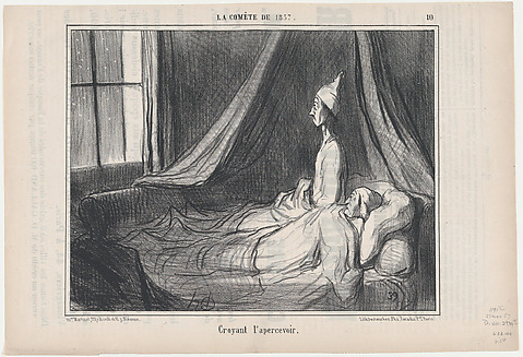 Image for Croyant l&#39;apercevoir, from &#39;Croquis Parisiens&#39;, published in "Le Charivari"