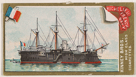 Image for Richelieu, French Navy, from the Naval Vessels of the World series (N226) issued by Kinney Bros.