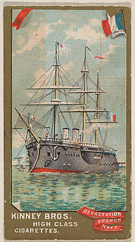 Image for Devastation, French Navy, from the Naval Vessels of the World series (N226) issued by Kinney Bros.