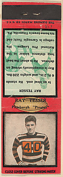 Image for Ray Tesser, Pittsburgh Pirates, from the Football Players Match Cover design series (U6) issued by Diamond Match Company