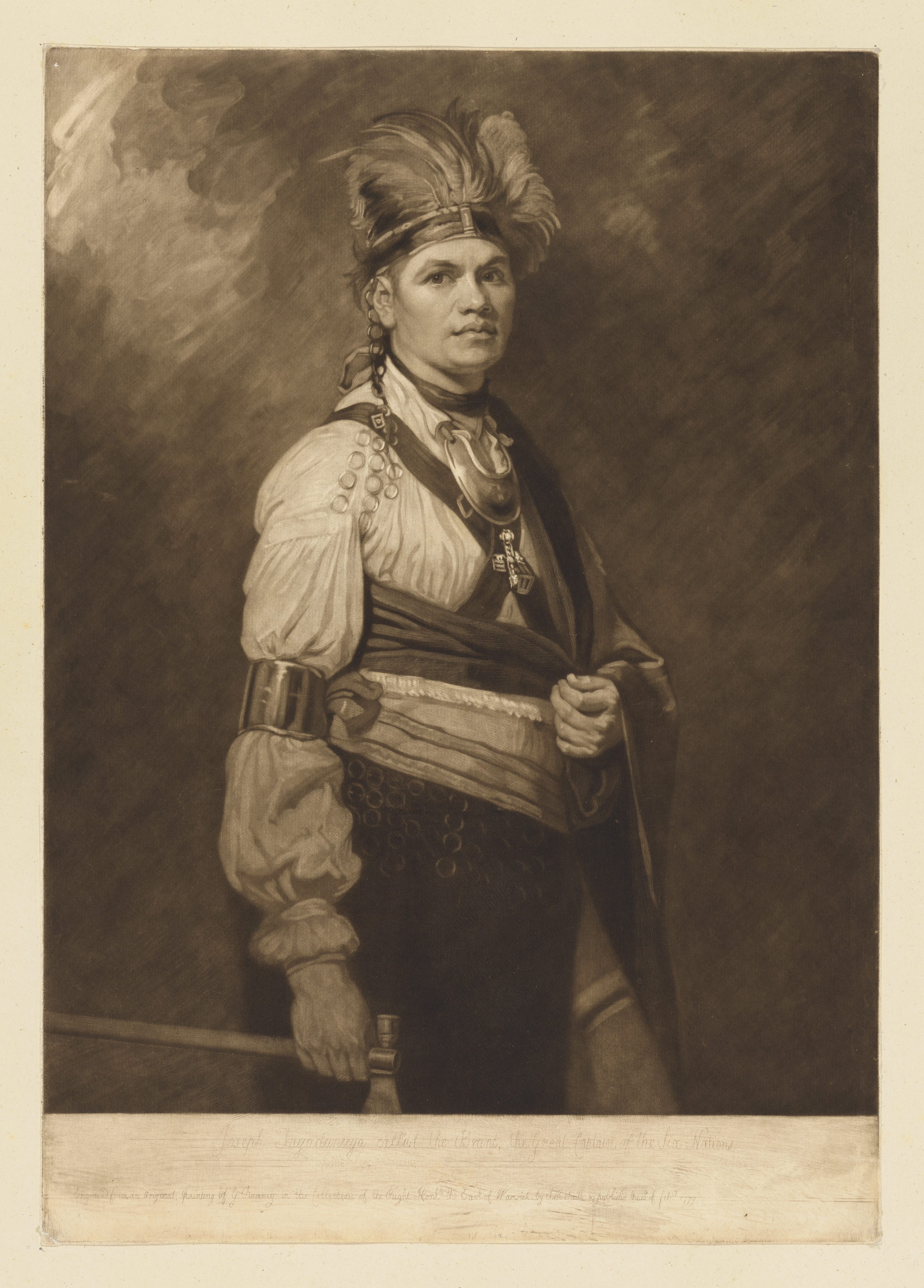 Joseph Tayadaneega, called the Brant, the Great Captain of the Six Nations