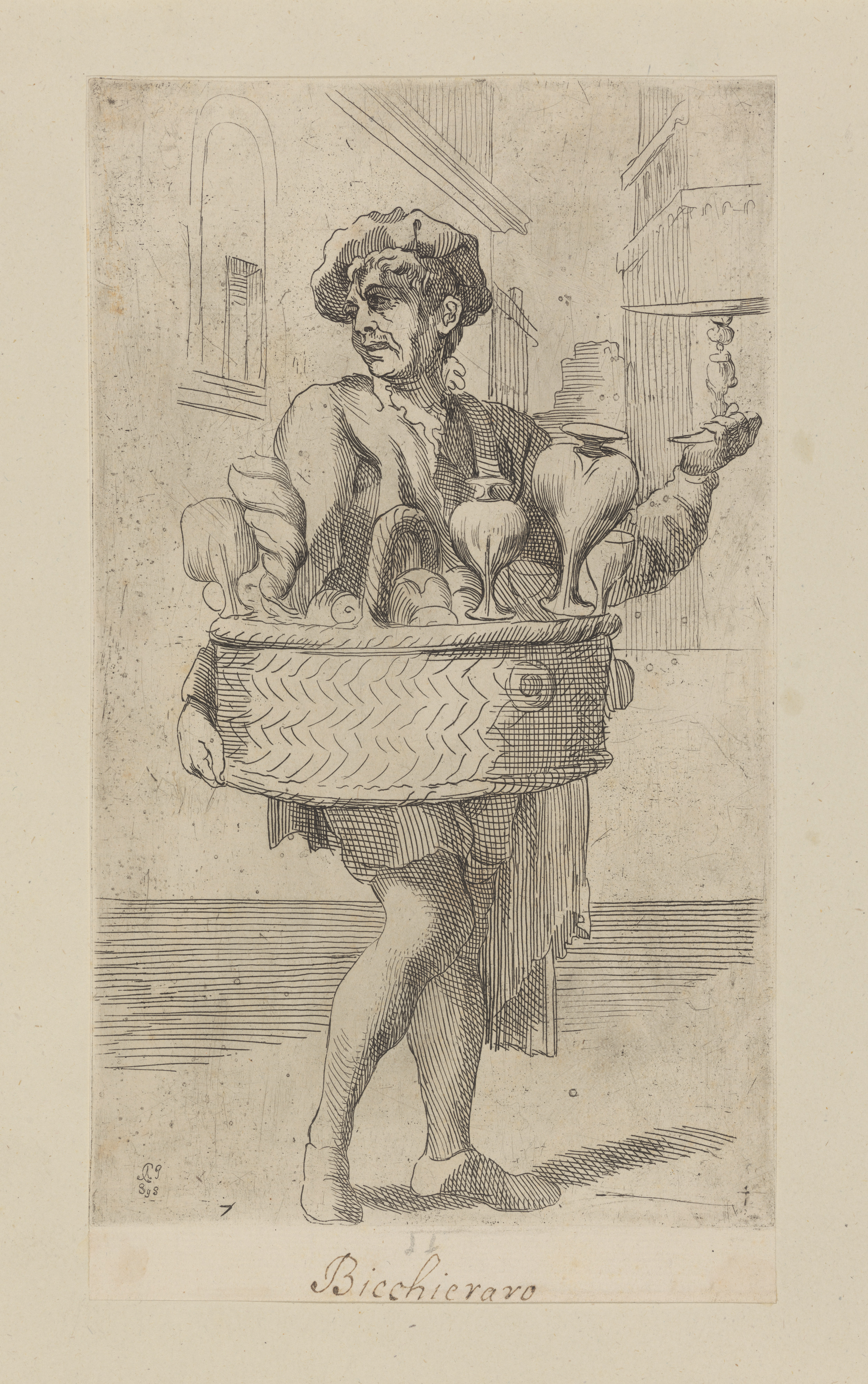 Plate 7: Vendor of glassware by Simon Guillain II