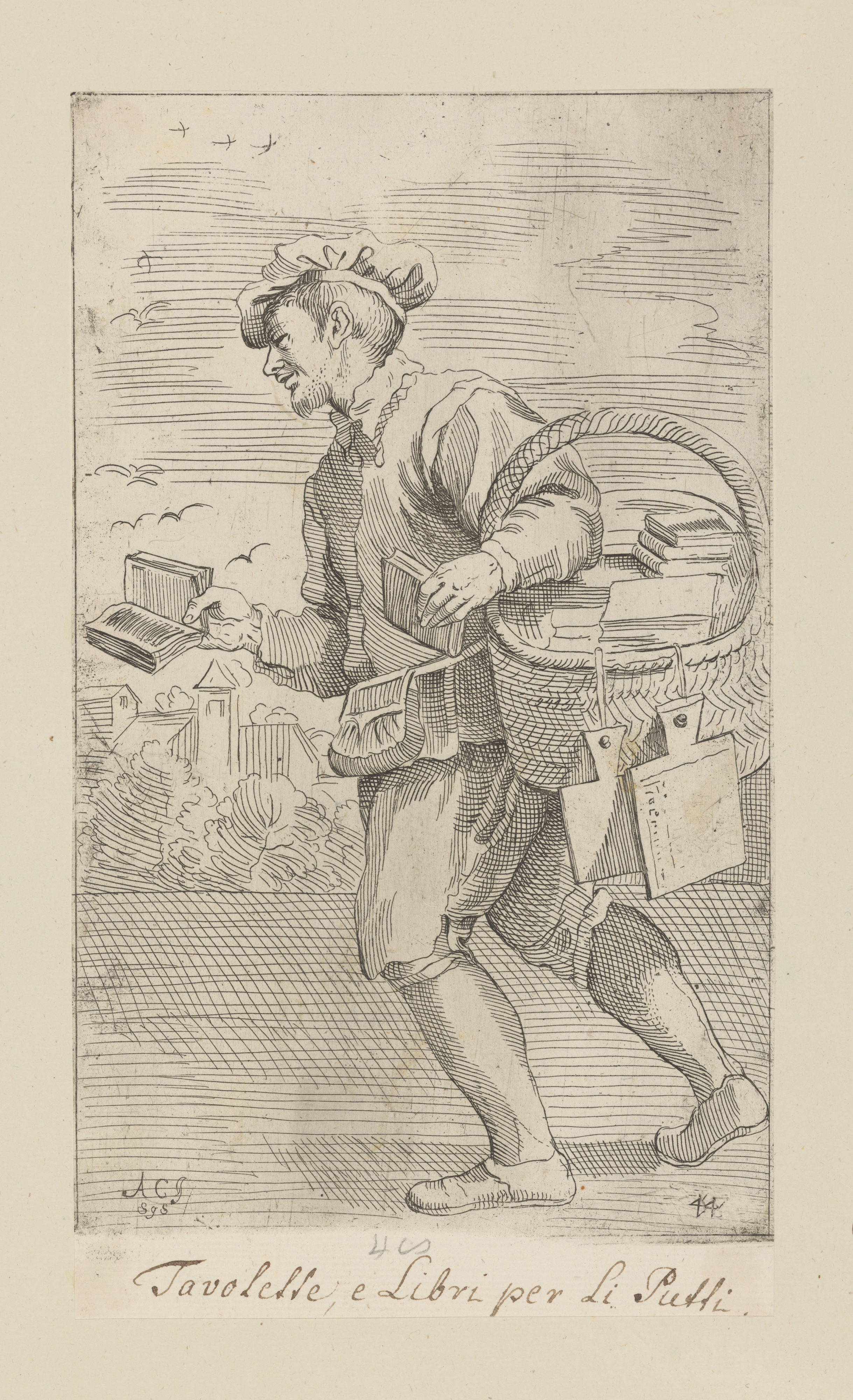 Plate 44: Vendor of book and tablets for children