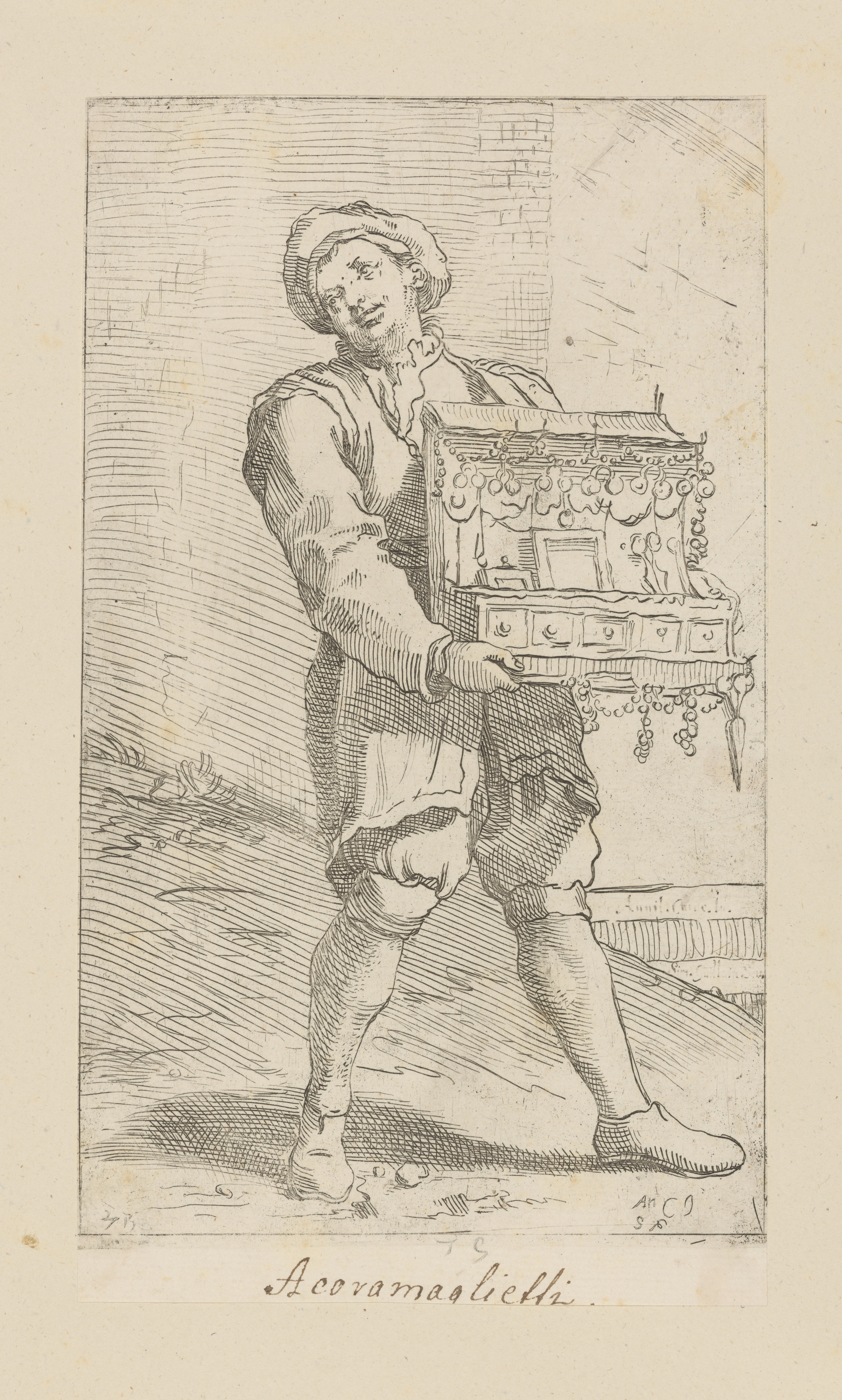 Plate 71: Trinket vendor by Simon Guillain II