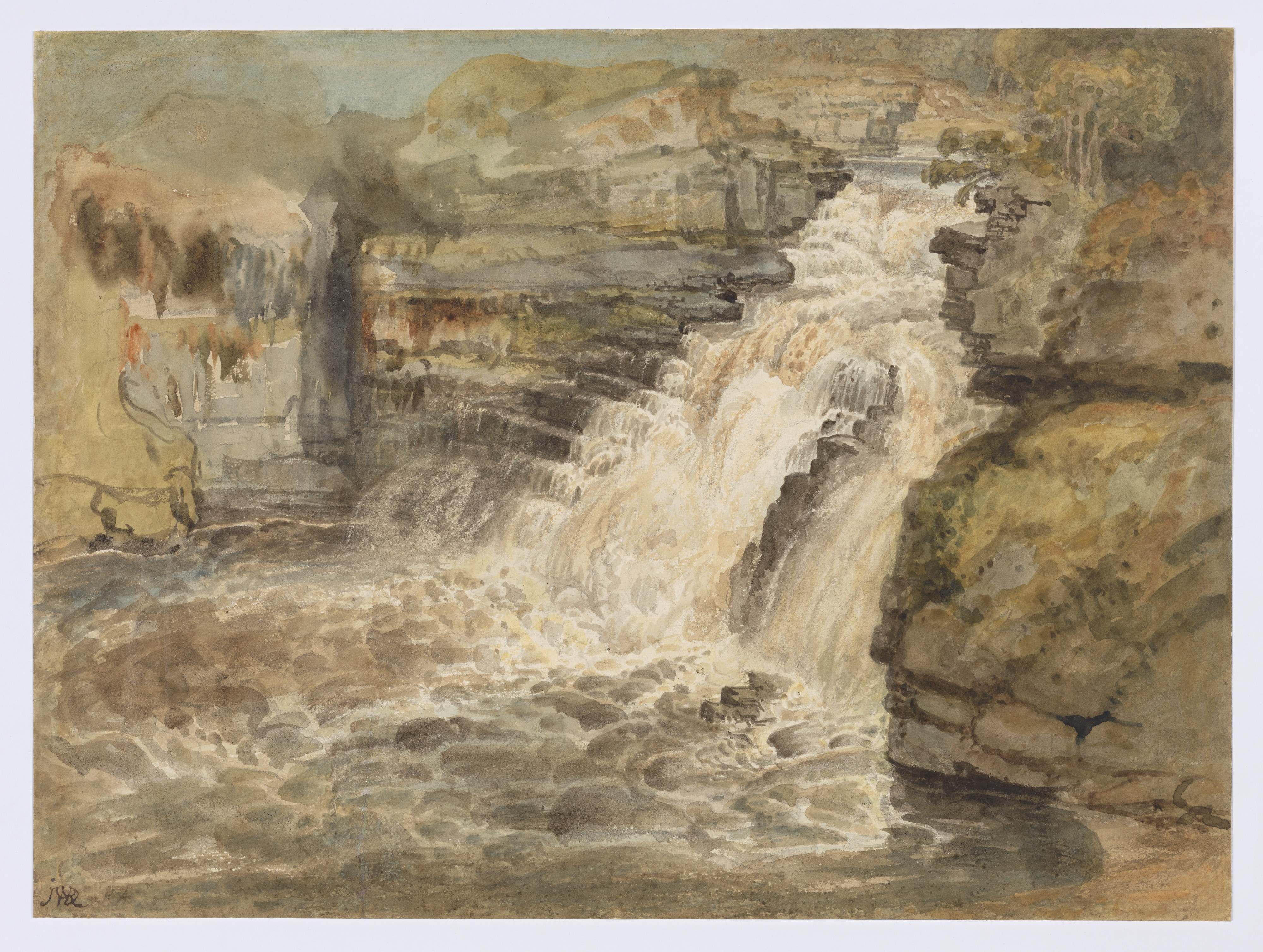 The Falls of the Clyde after a Flood