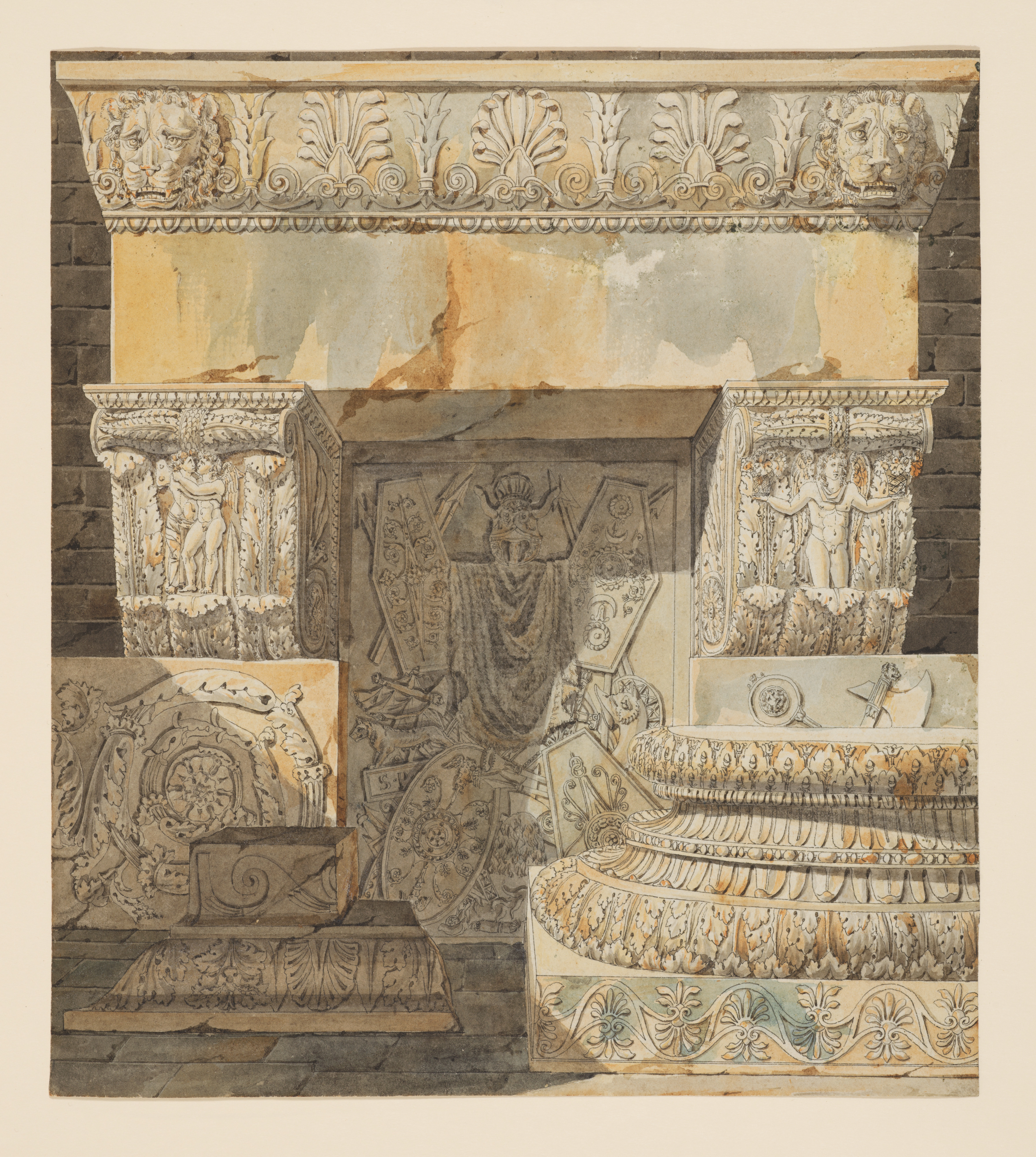 Capriccio of Classical Architectural Fragments: Frontispiece to Cahier IV of the "Palaces and Houses of Rome" (Palais et Maisons de Rome)