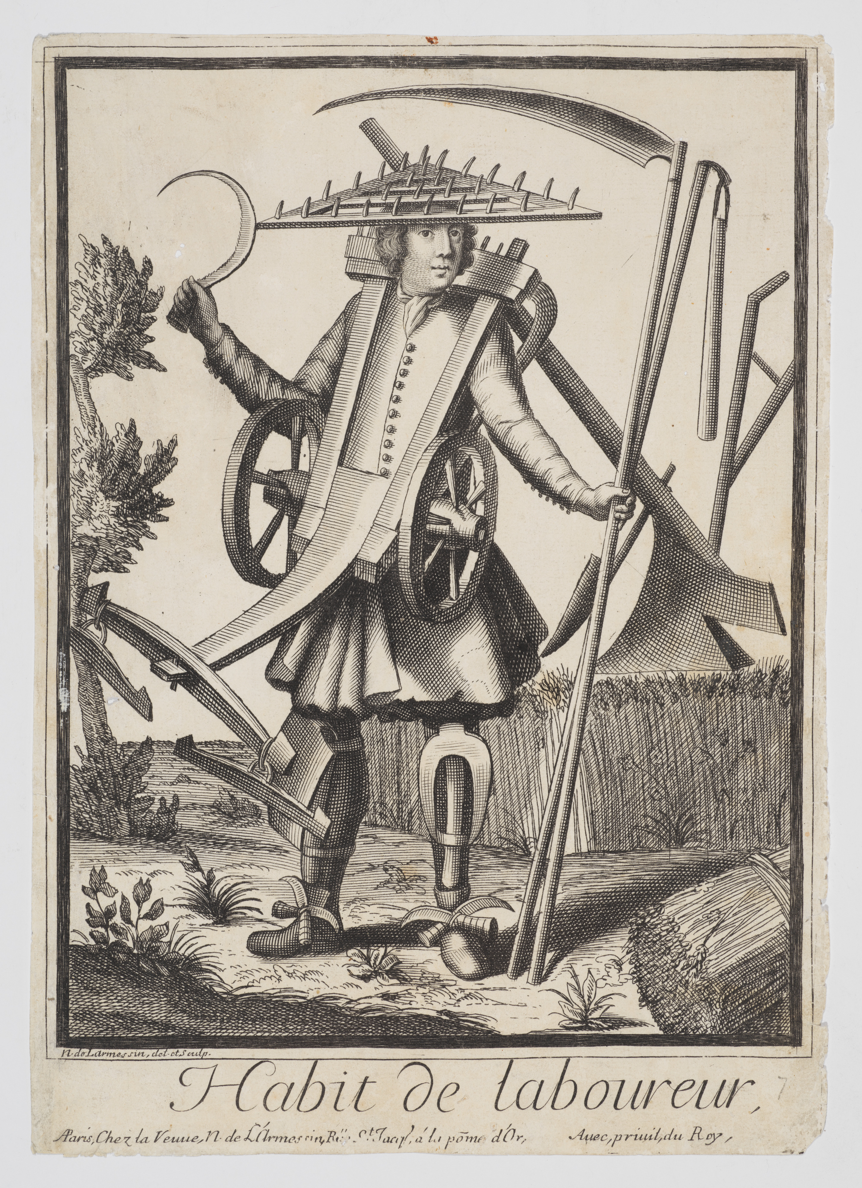 A worker composed of the tools of his trade (Costumes Grotesques)