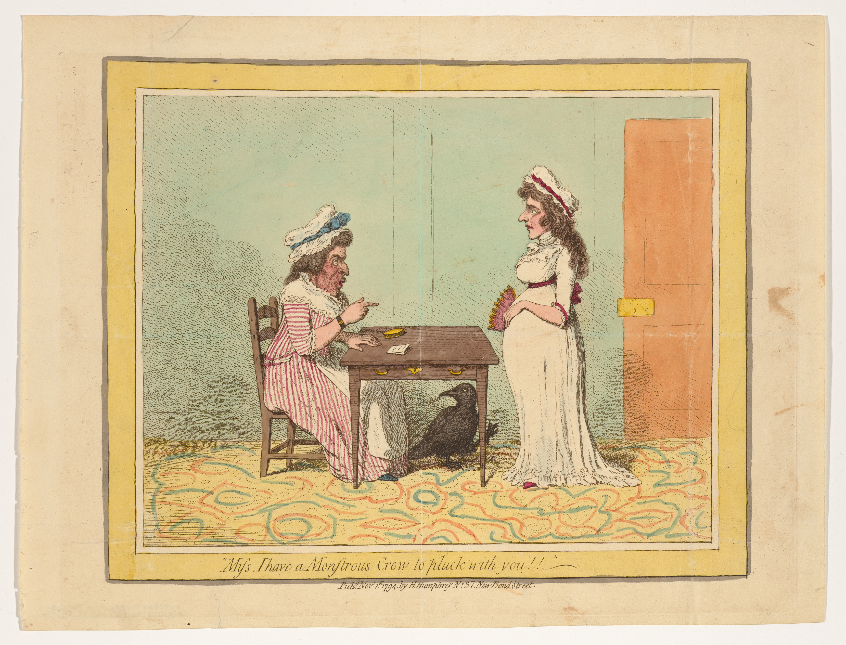 Miss, I have a Monstrous Crow to Pluck with you!! by James Gillray