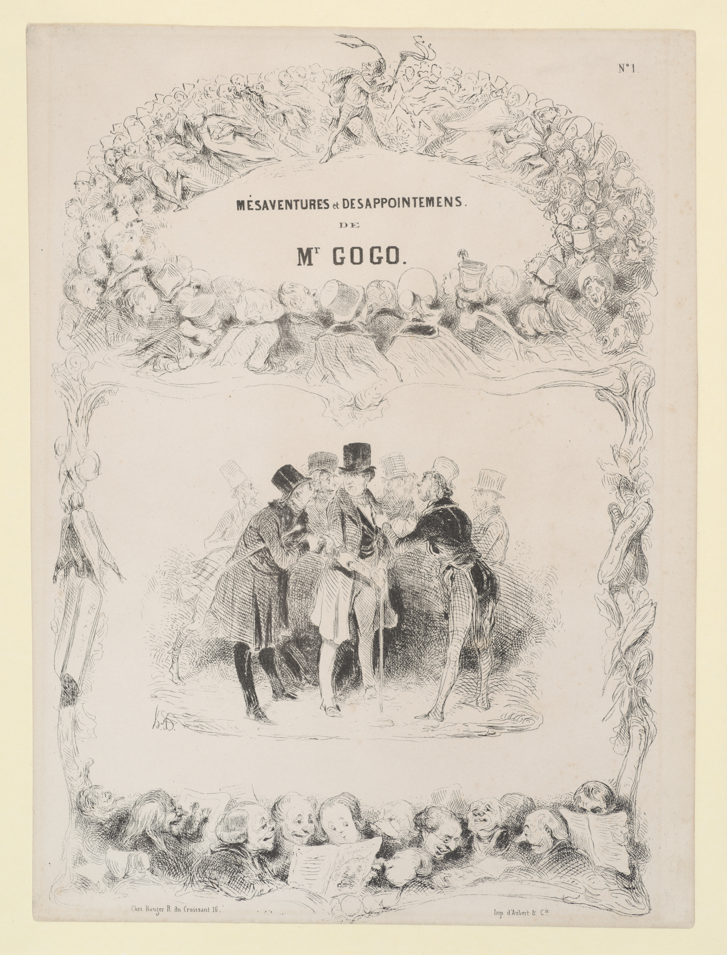 Honoré Daumier, Frontispiece, from Mésaventures et Désappointemens de Mr. Gogo