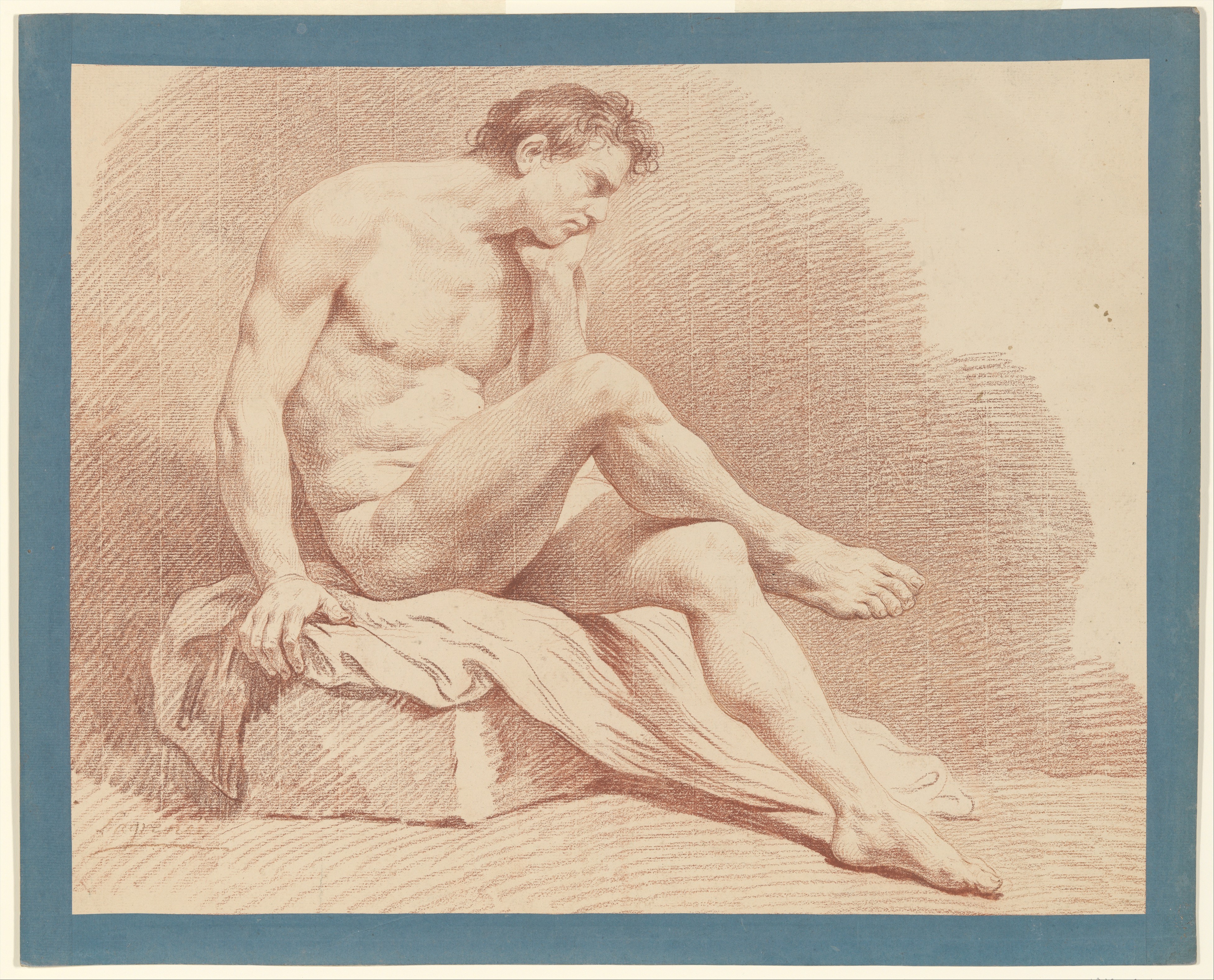Nudes in Academic Art: Louis Lagrenée, Seated Male Nude, The Metropolitan Museum of Art, New York, NY, USA
