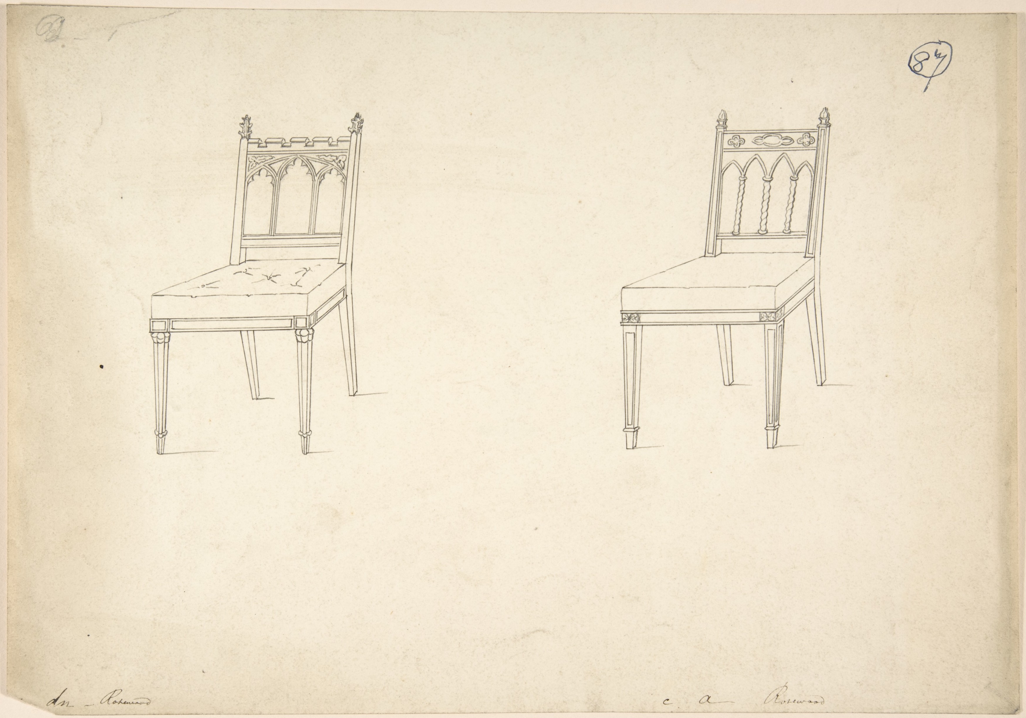 Charles Hindley and Sons | Design for Two Gothic Chairs | The ...