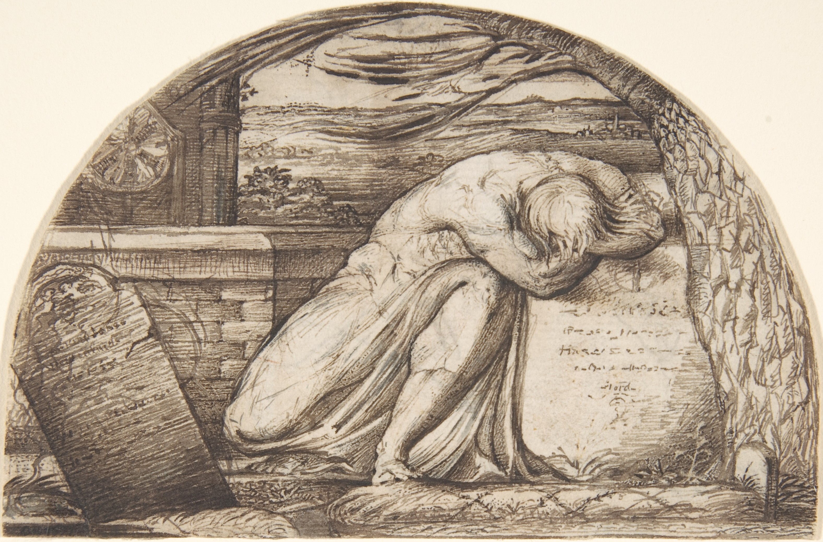 George Richmond | A figure weeping over a grave | The Metropolitan 