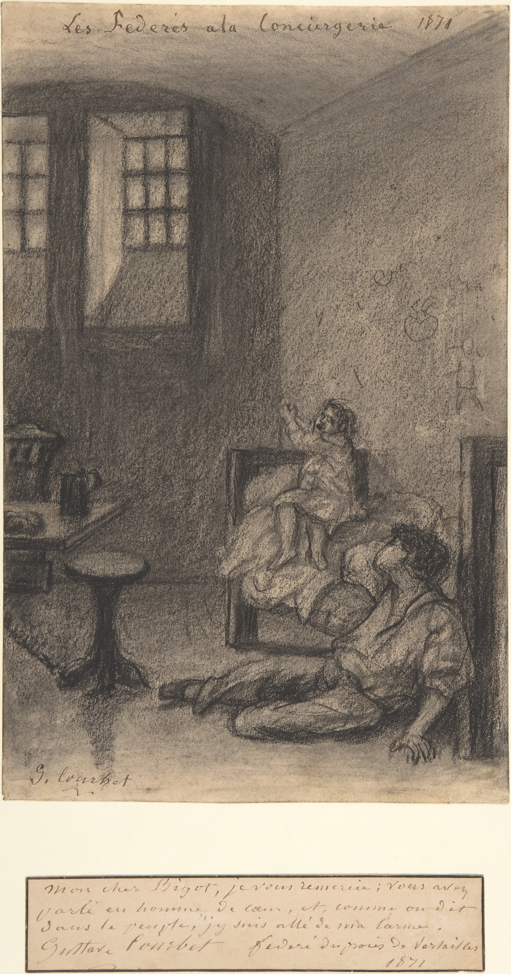 Gustave Courbet, Young Communards in Prison (Les Fédérés à la  Conciergerie)
