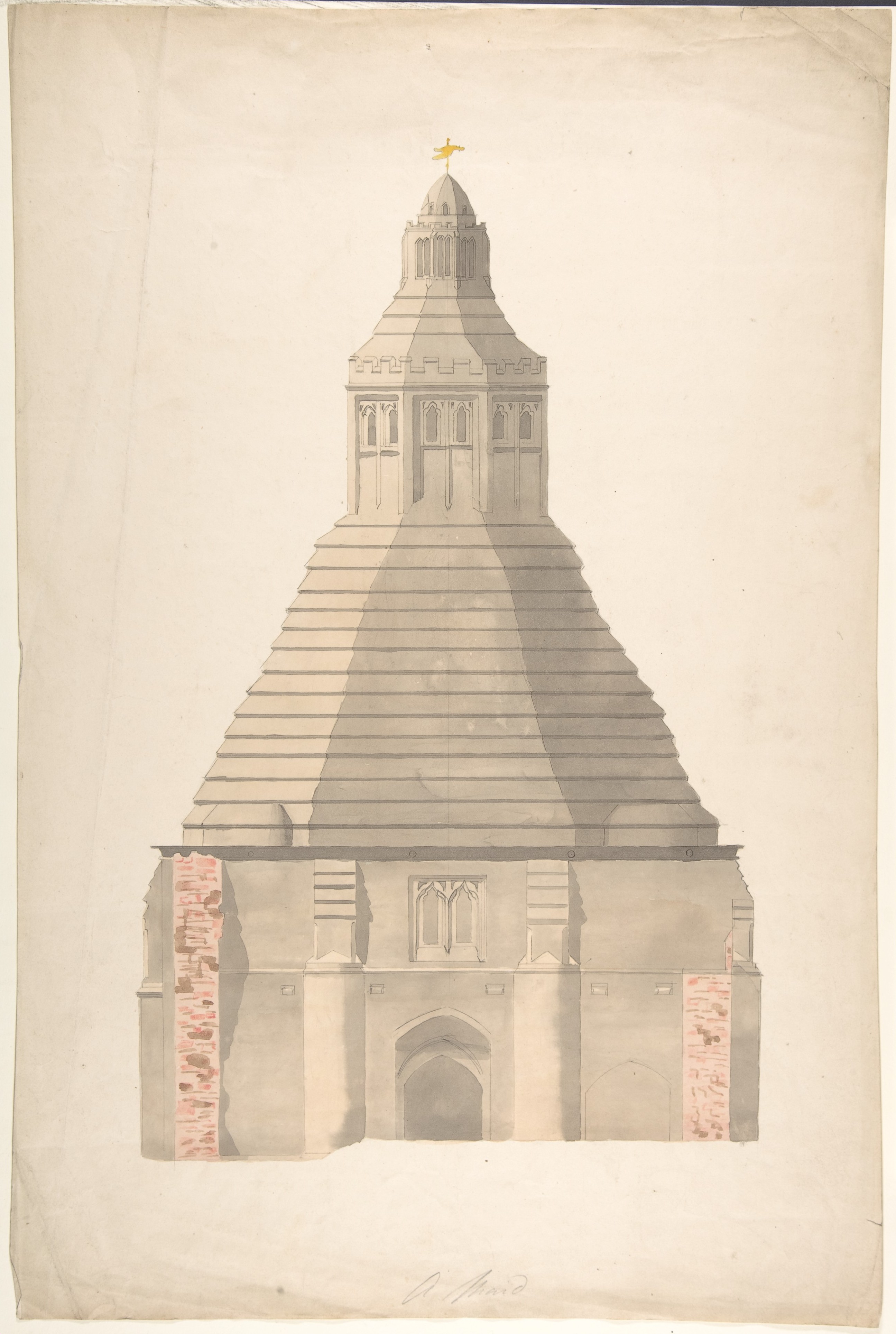 Anonymous, British, 19th century, The Abbot's Kitchen, Glastonbury Abbey