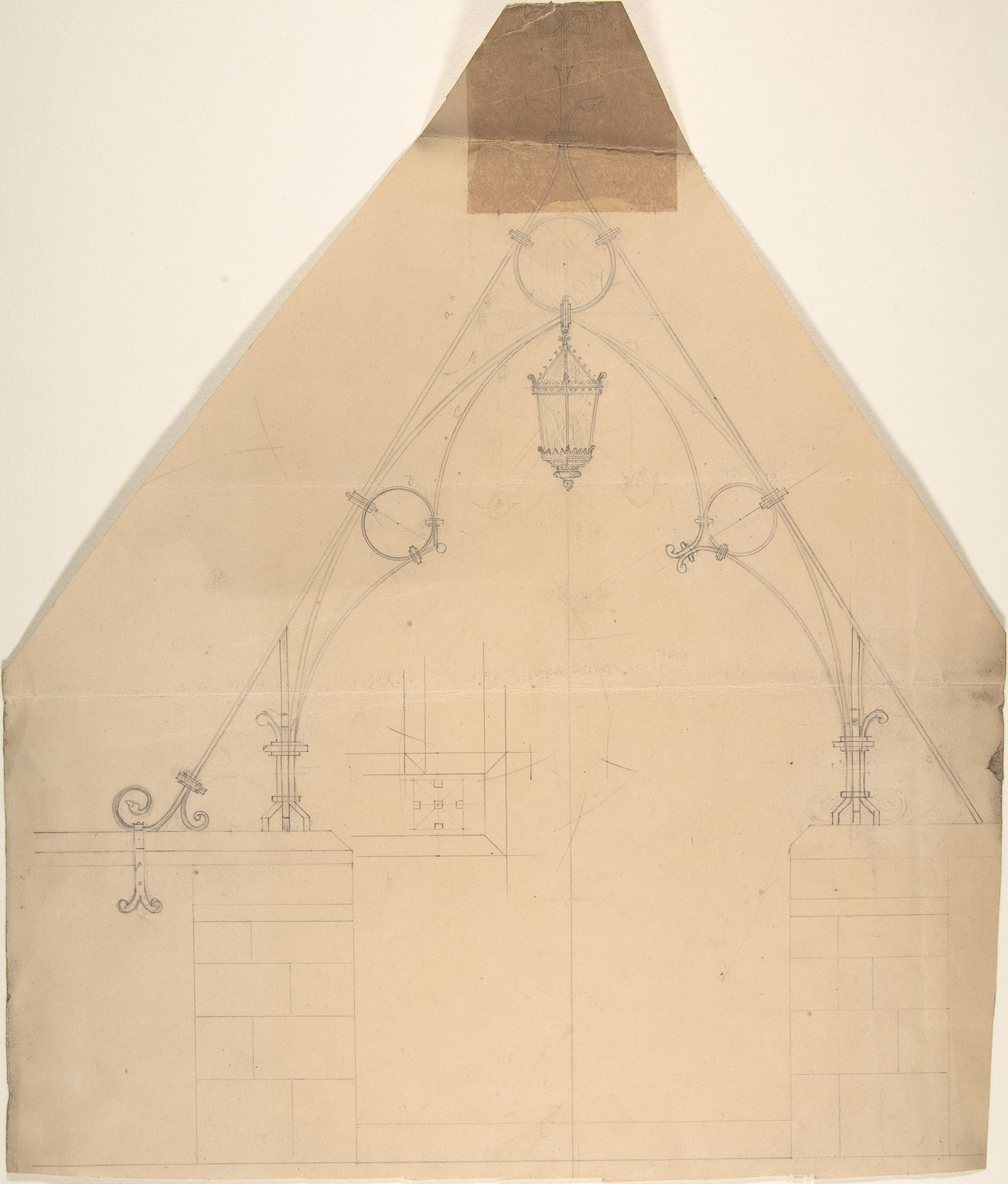 Design for Metalwork Supporting Church Ceiling and Suspended Lantern
