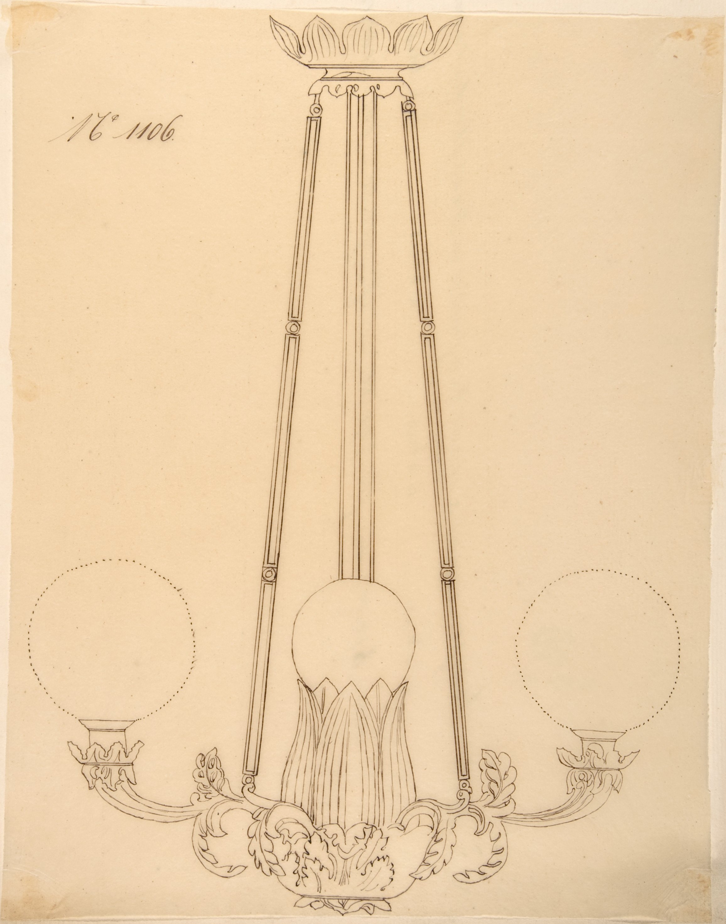 Anonymous, French, 19th century, Design for a Chandelier