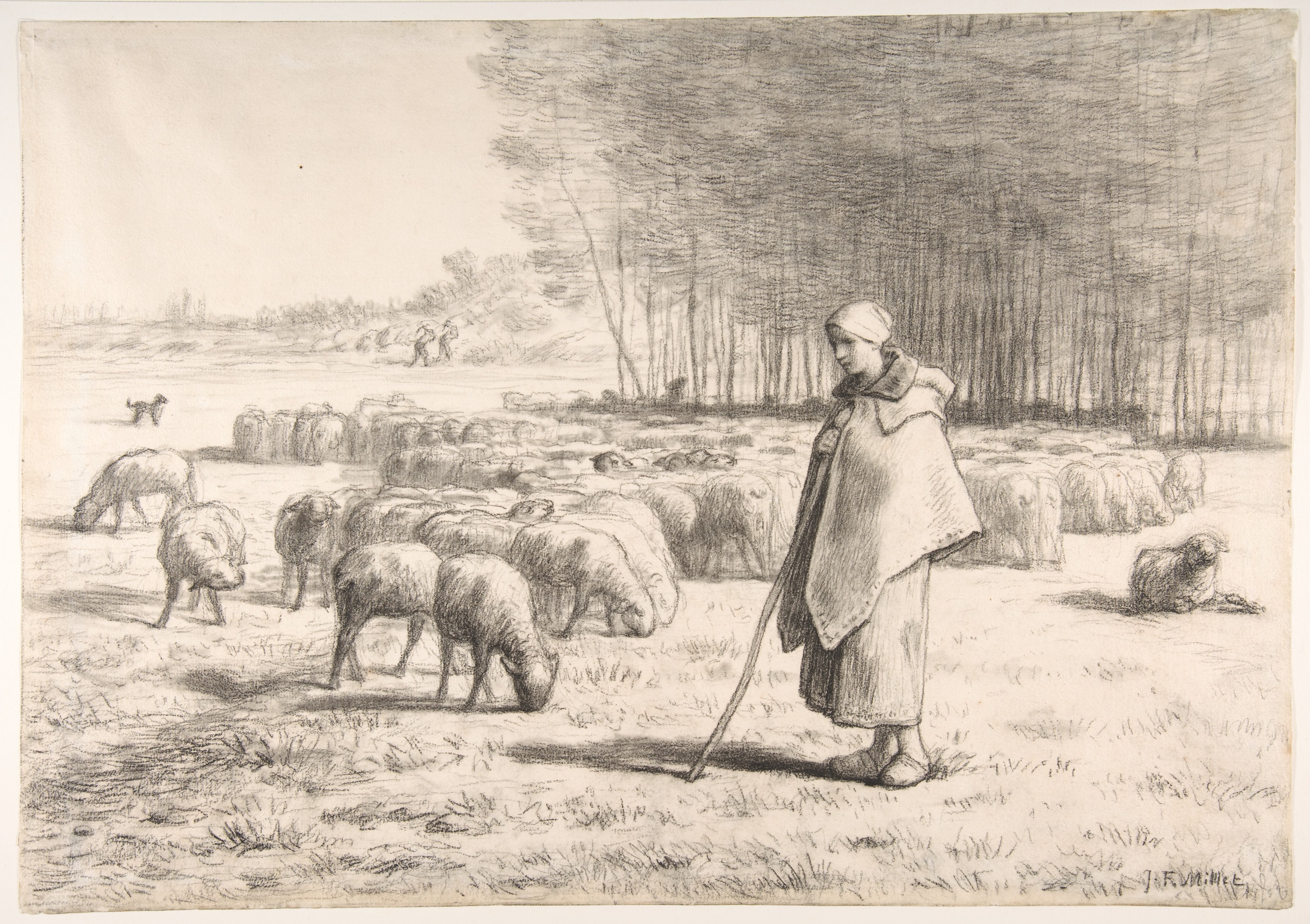 worry Foundation mischief Jean-François Millet | A Shepherdess with Her Flock | The Metropolitan  Museum of Art