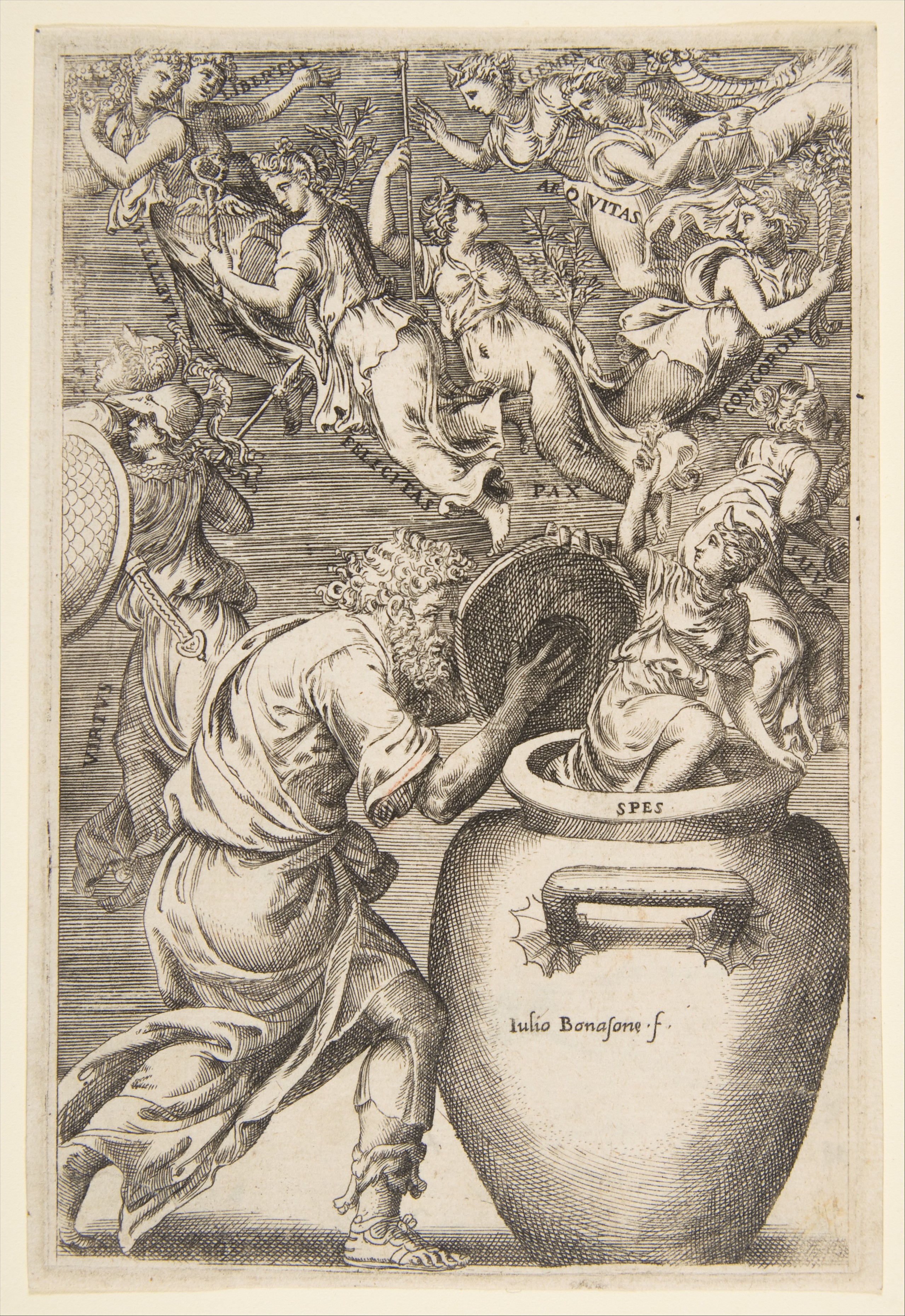 Giulio Bonasone, Epimetheus opening Pandora's box