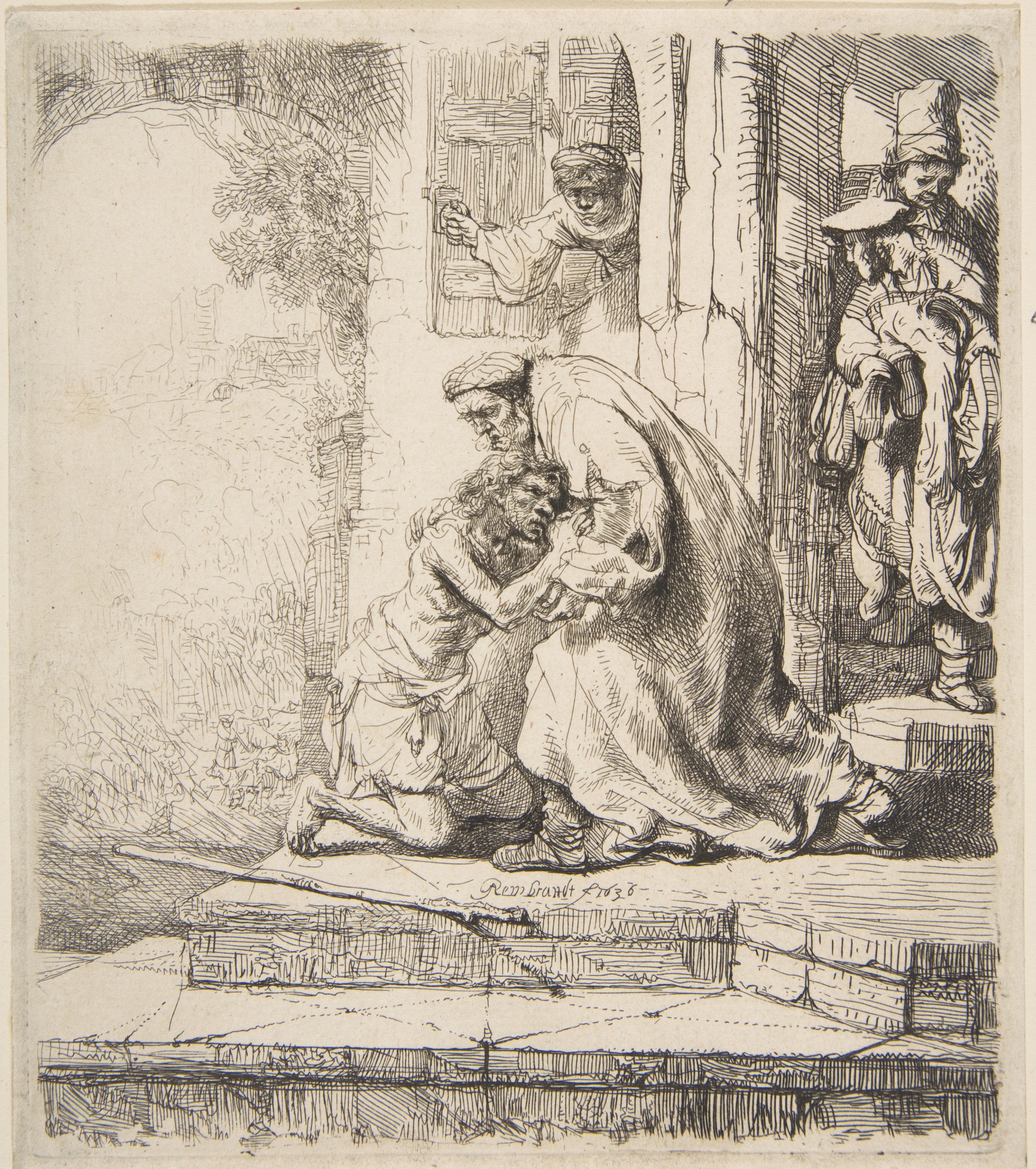 Image result for rembrandt prodigal son etching
