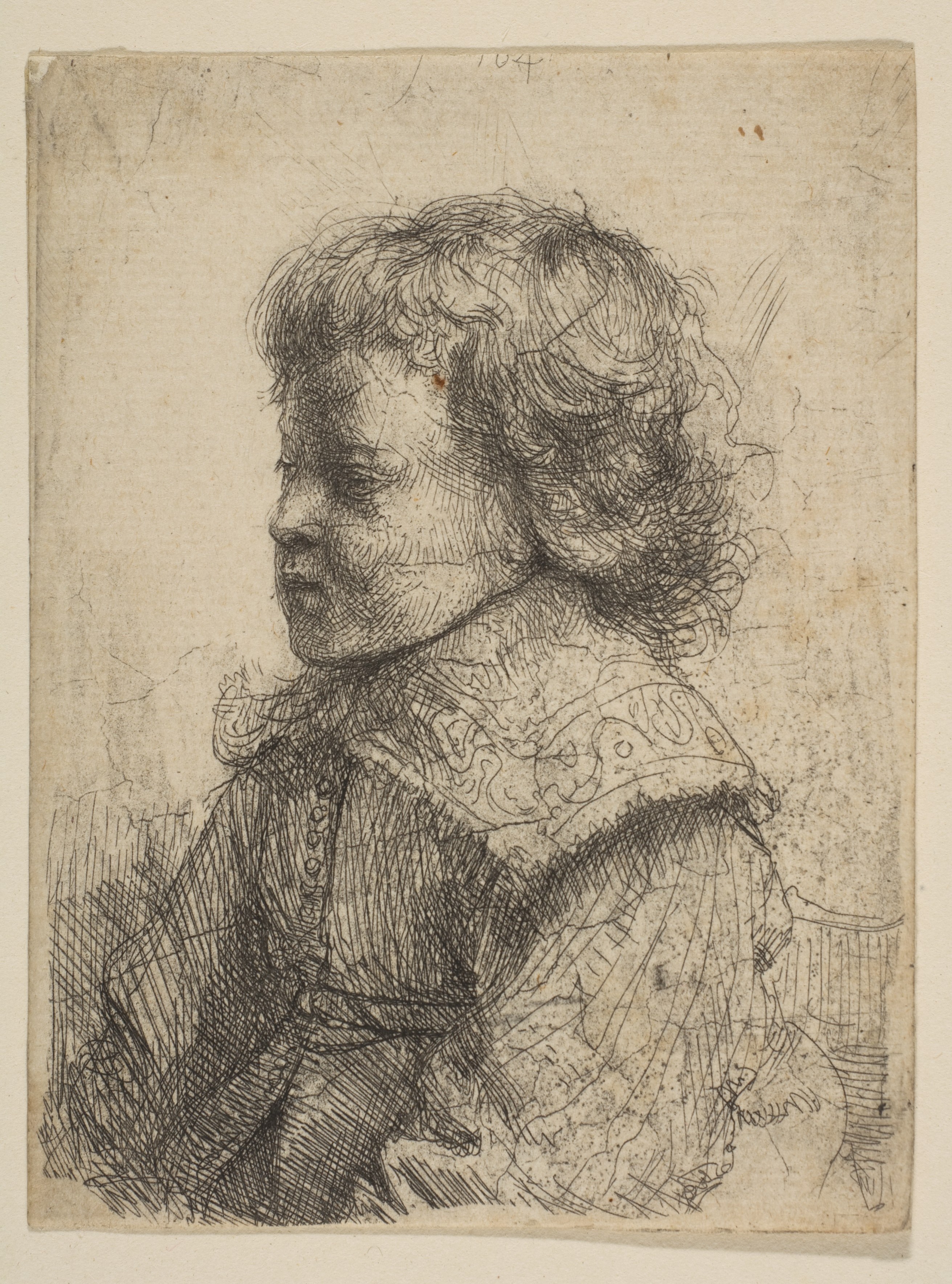 Rembrandt (Rembrandt van Rijn) Portrait of a Boy, in Profile The