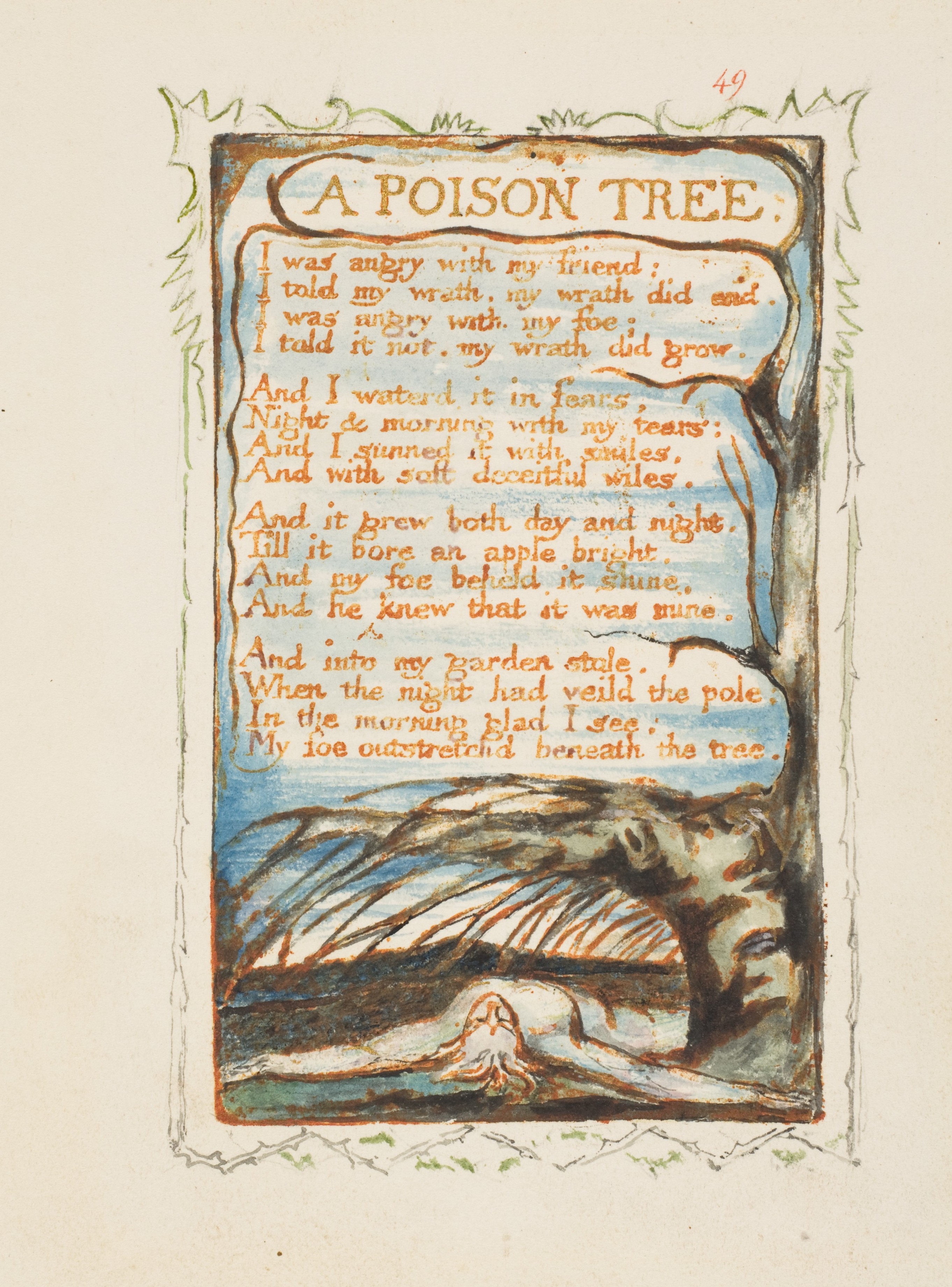 William Blake Songs Of Innocence And Of Experience A Poison Tree 