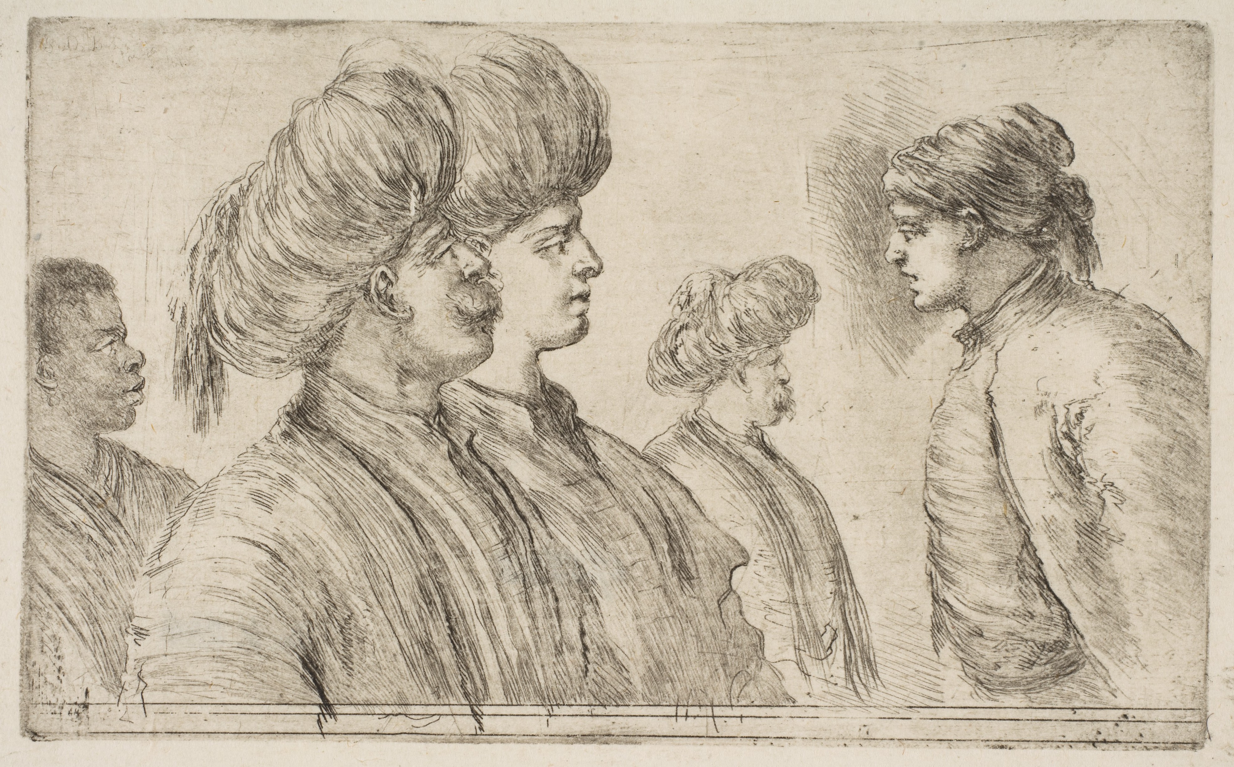 Stefano della Bella, Four Turks and a Black Man