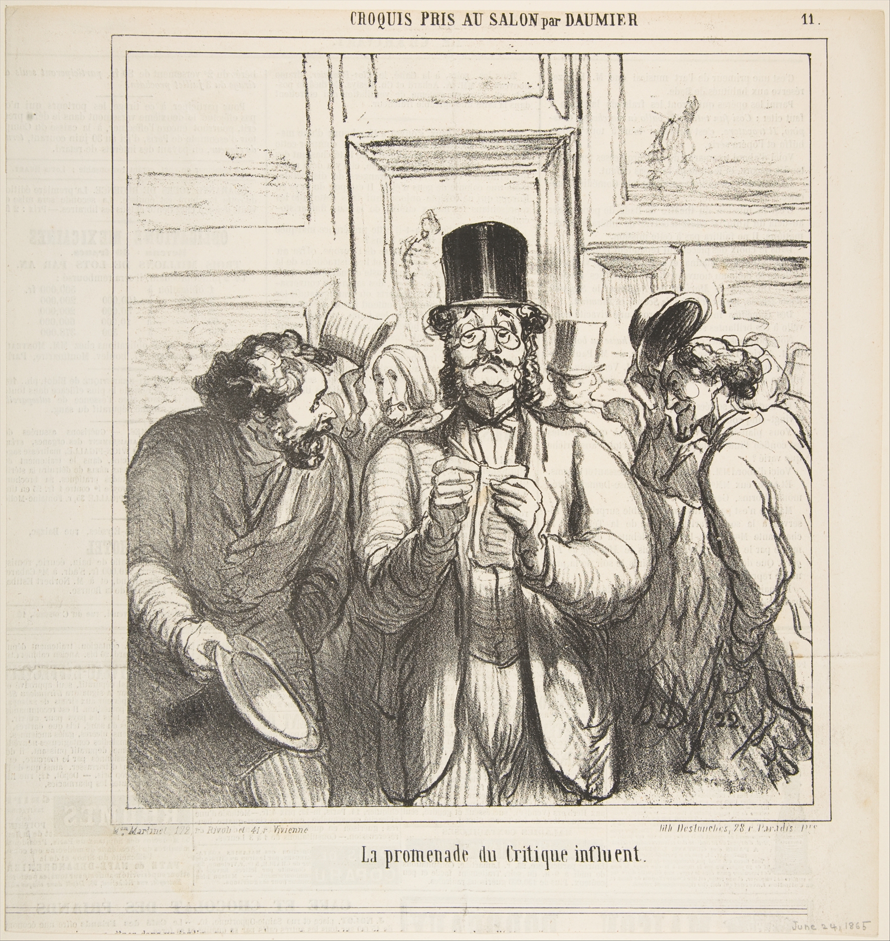 Honoré Daumier Walkthrough of an influential critic, from 'Sketches