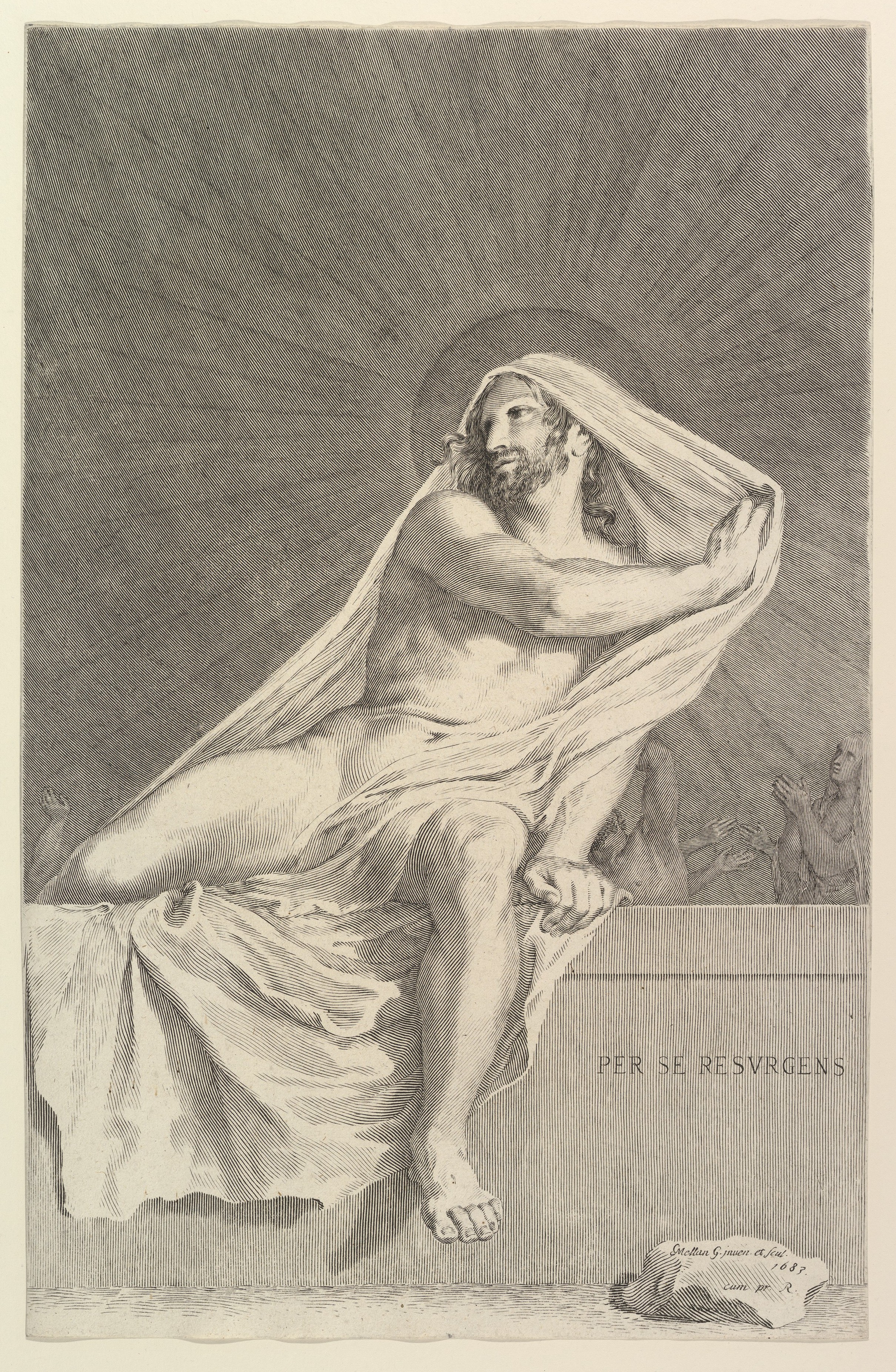 The Resurrection, Claude Mellan (French, Abbeville 1598–1688 Paris), Engraving