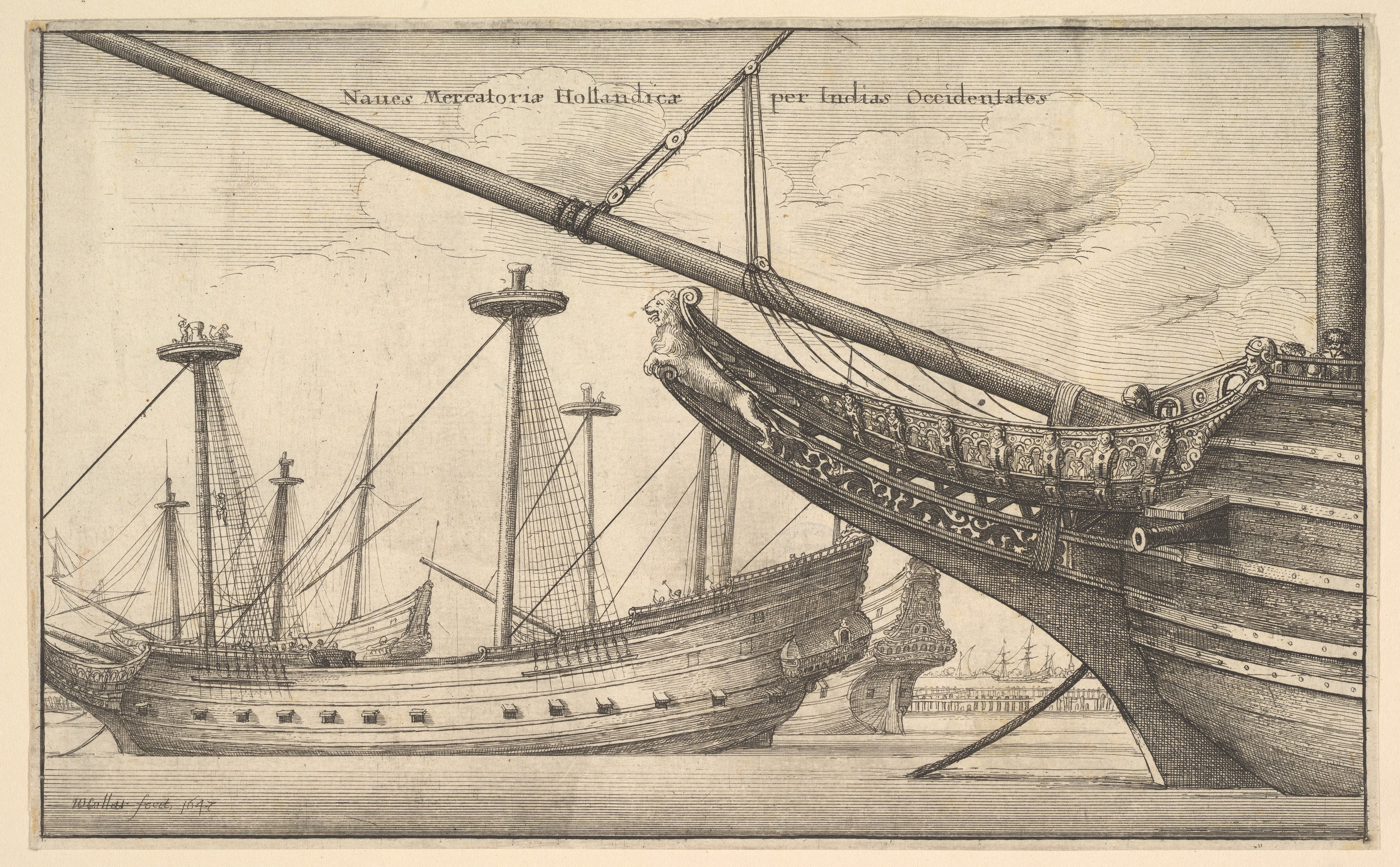 Wenceslaus Hollar | Naues Mercatoriæ Hollandicæ per Indias