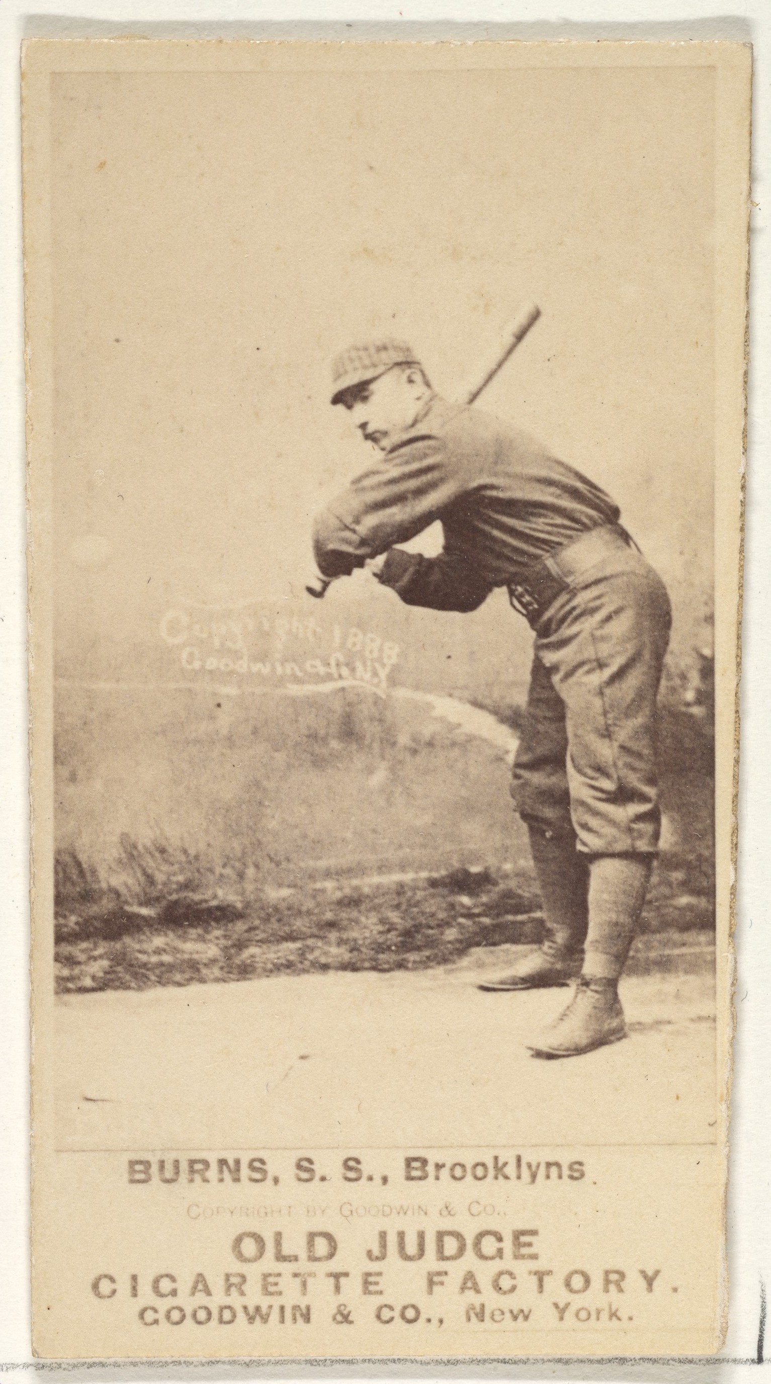Burns, Shortstop, Brooklyn, from the Old Judge series (N172) for Old Judge Cigarettes