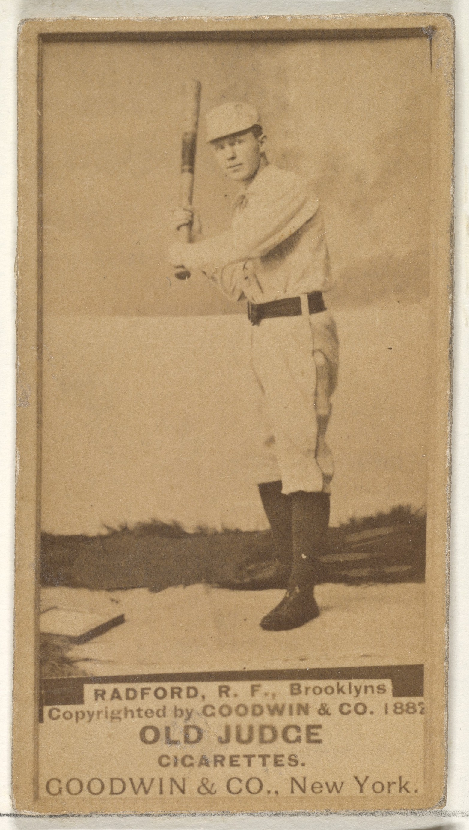 Goodwin & Company, Radford, Right Field, Brooklyn Bridegrooms, from the Old Judge series (N172) for Old Judge Cigarettes
