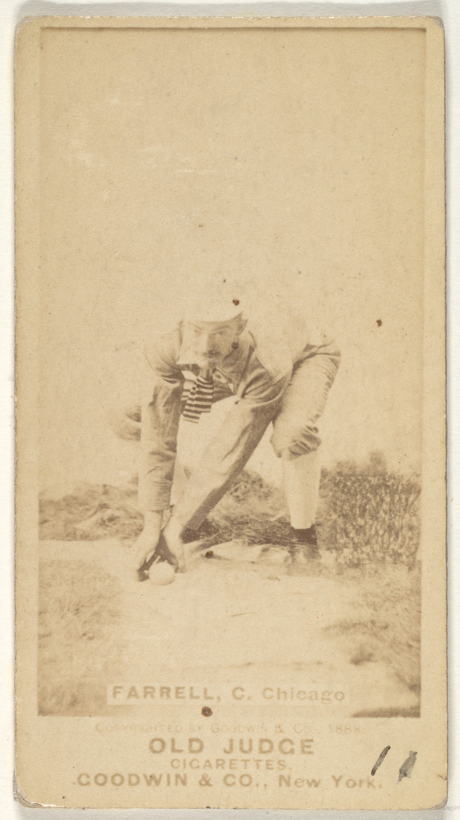 Goodwin & Company, Charles Andrew "Duke" Farrell, Catcher, Chicago, from the Old Judge series (N172) for Old Judge Cigarettes