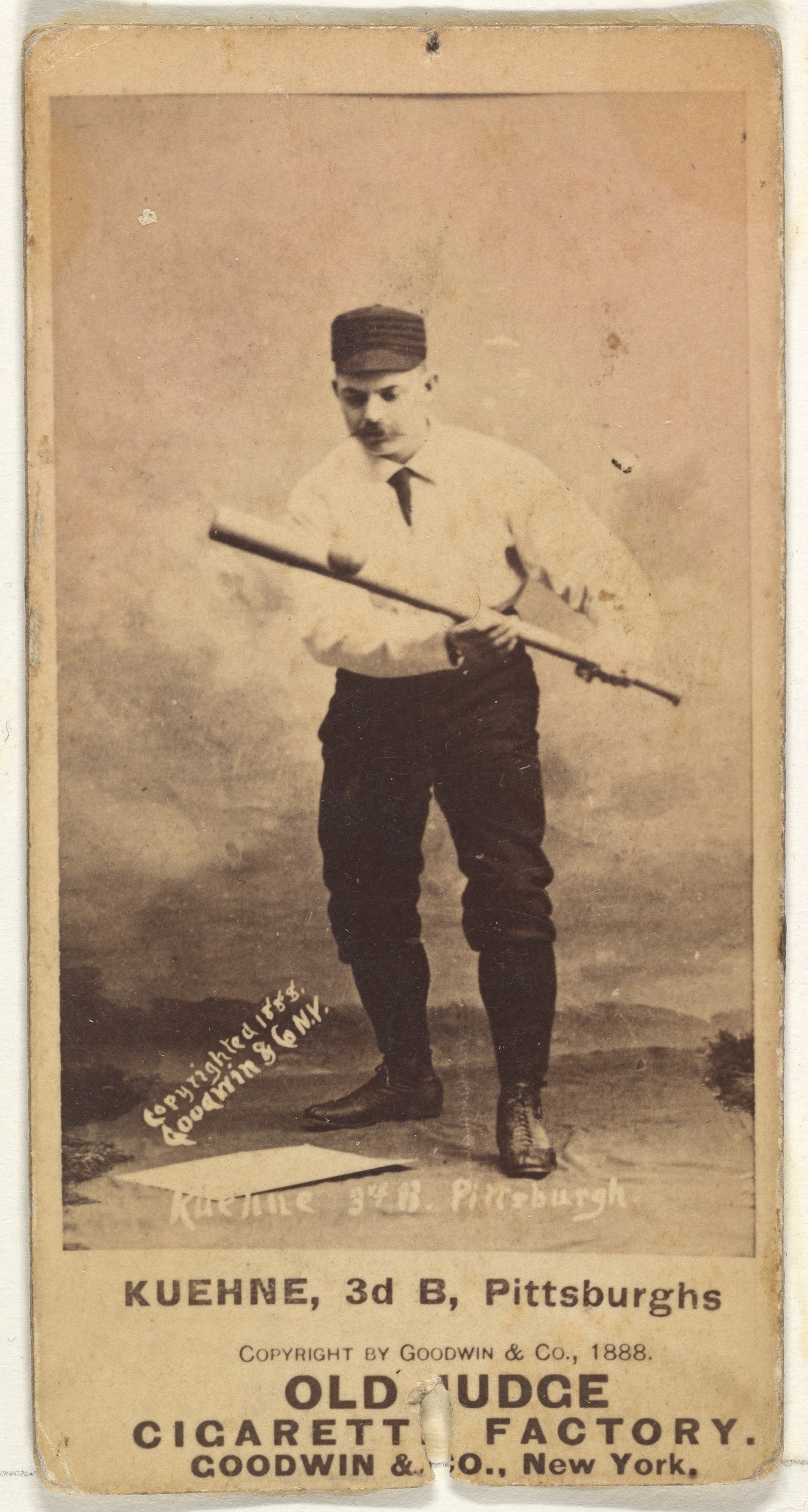 Goodwin & Company, Bill Kuehne, 3rd Base, Pittsburgh, from the Old Judge series (N172) for Old Judge Cigarettes