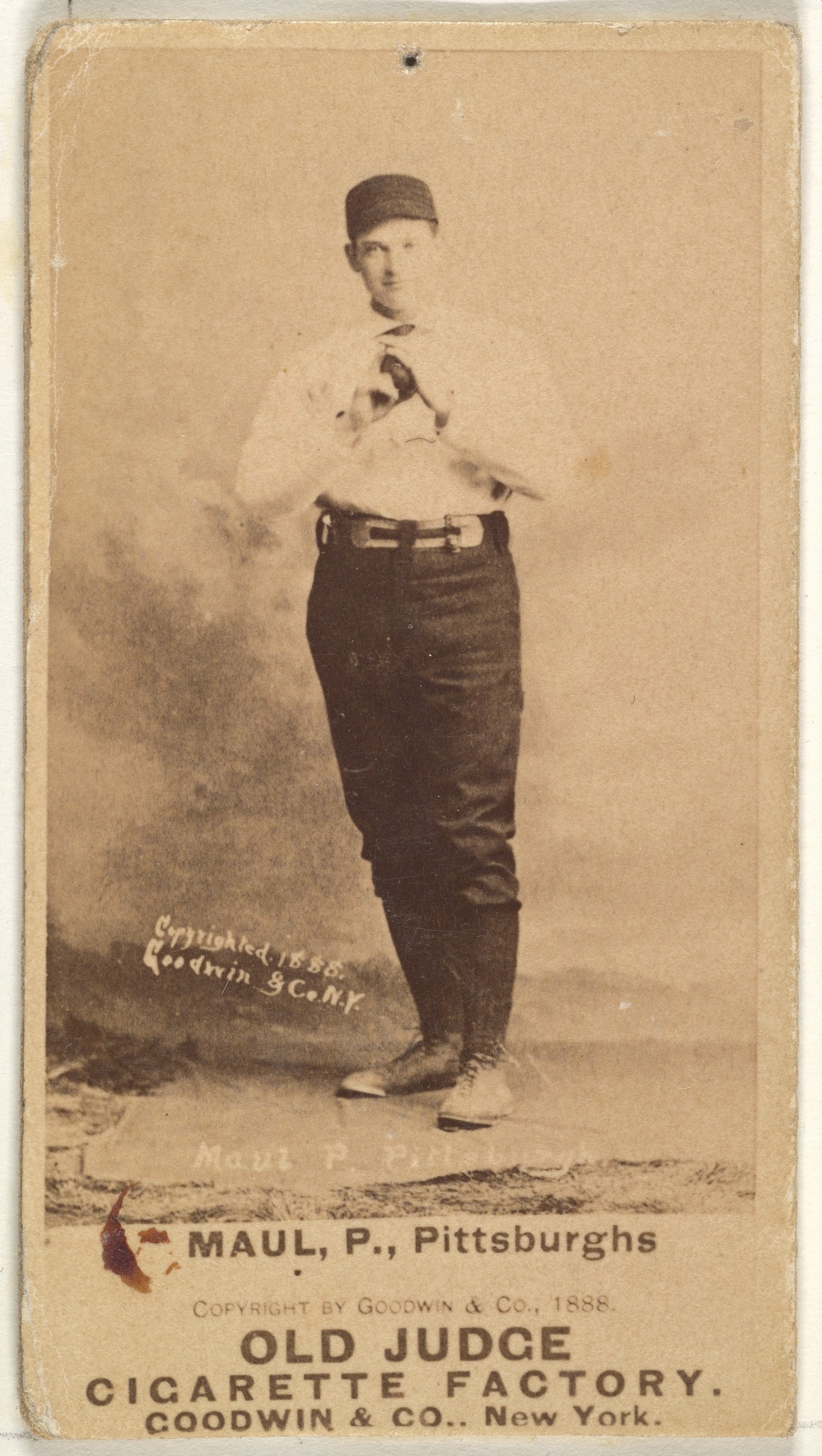 Al Maul, Pitcher, Pittsburgh, from the Old Judge series (N172) for Old Judge Cigarettes