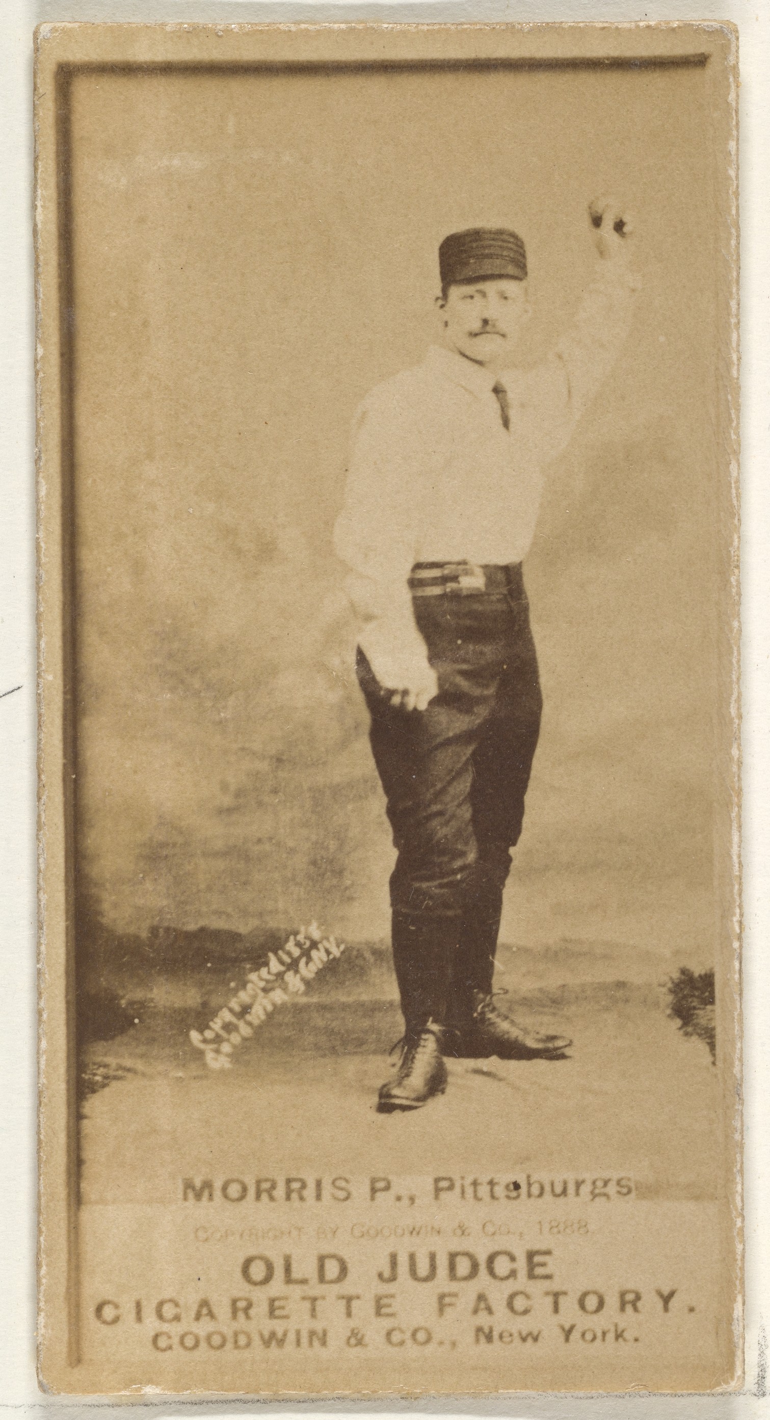 Goodwin & Company, Ed Morris, Pitcher, Pittsburgh, from the Old Judge series (N172) for Old Judge Cigarettes