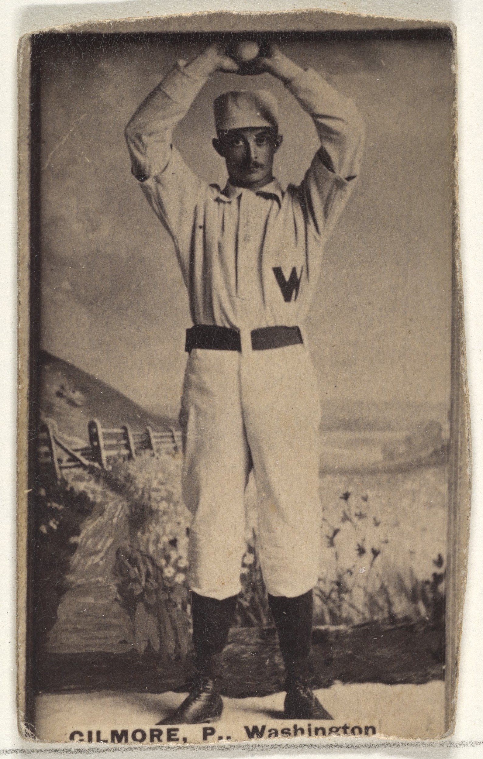 Goodwin & Company, Frank T. Gilmore, Pitcher, Washington Nationals, from the Old Judge series (N172) for Old Judge Cigarettes