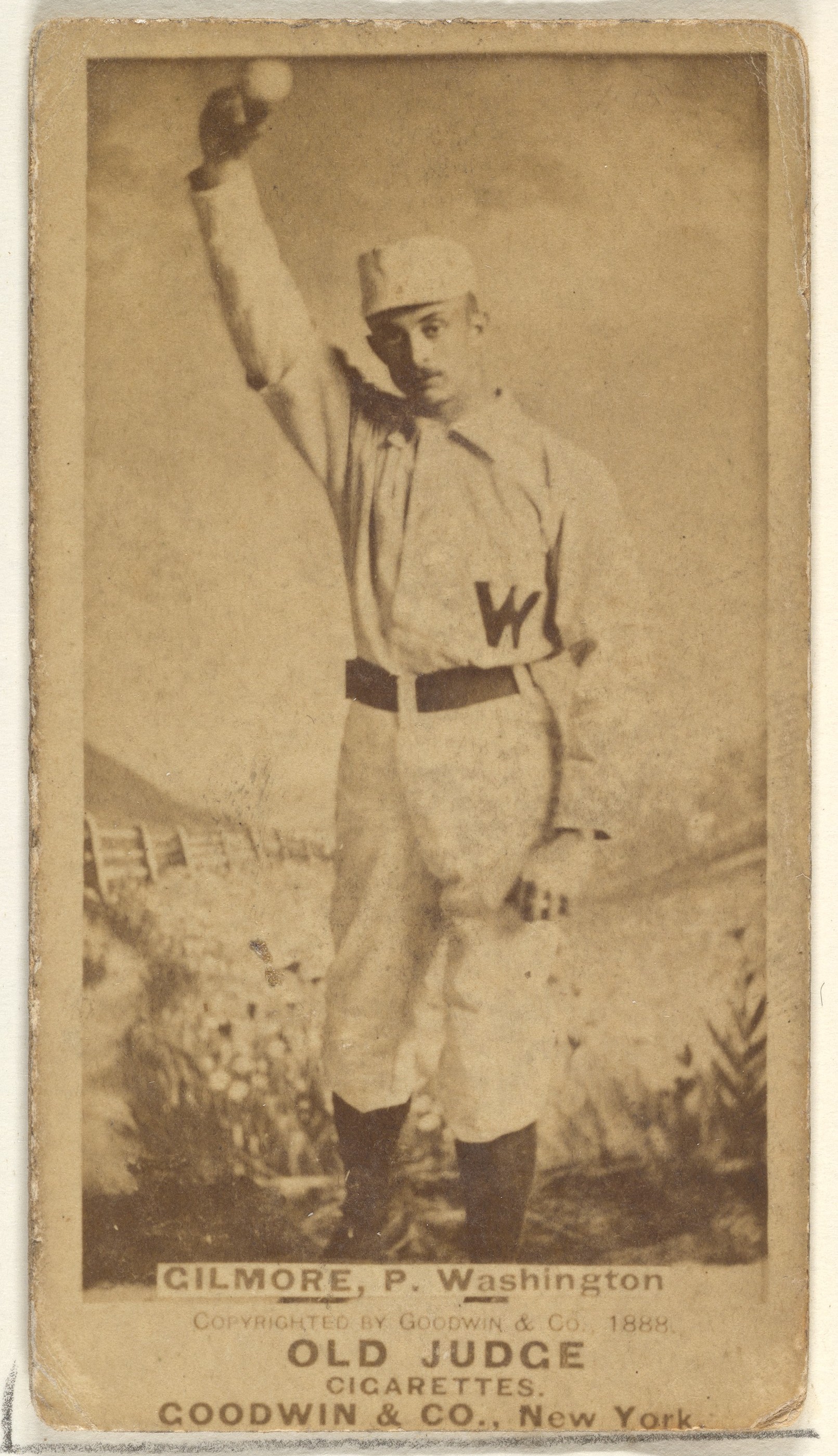 Goodwin & Company, Frank T. Gilmore, Pitcher, Washington Nationals, from the Old Judge series (N172) for Old Judge Cigarettes