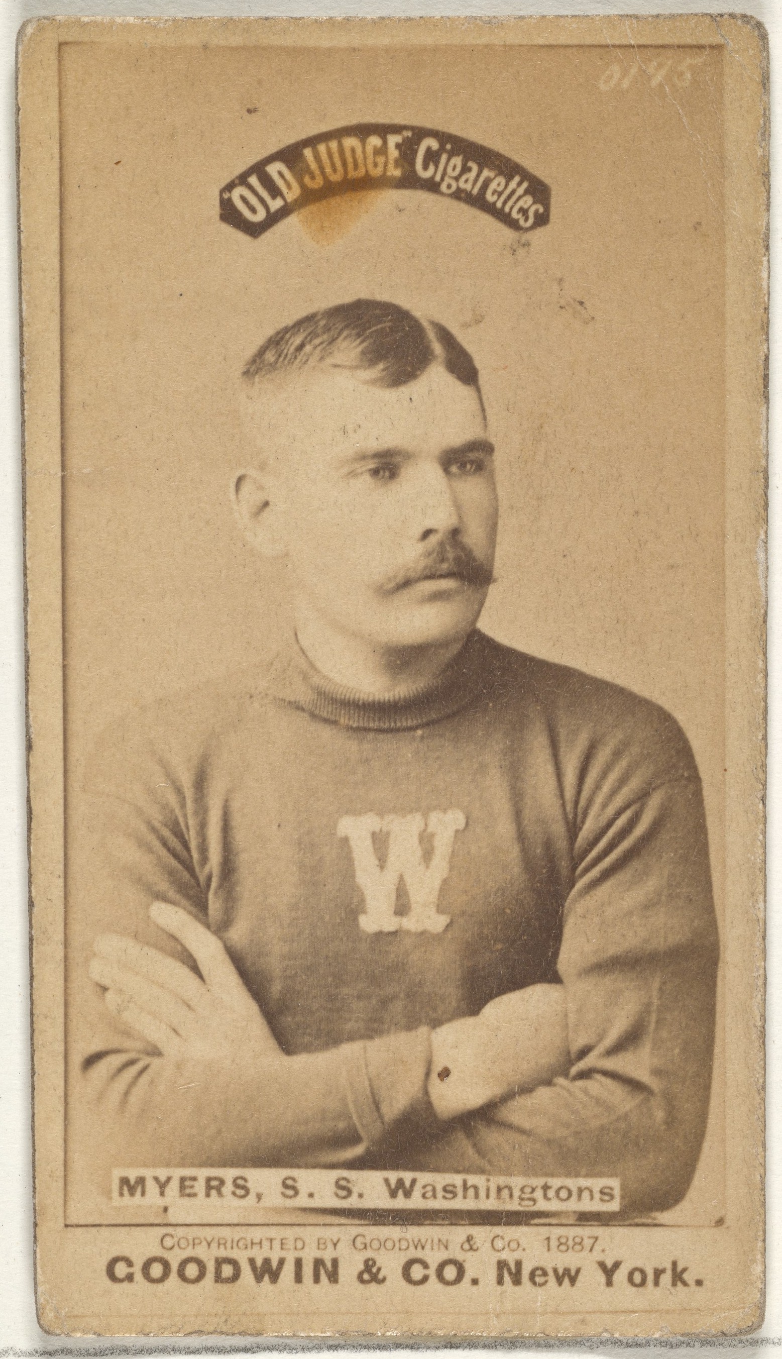 Goodwin & Company, James Albert "Al" Myers, Shortstop, Washington Nationals, from the Old Judge series (N172) for Old Judge Cigarettes